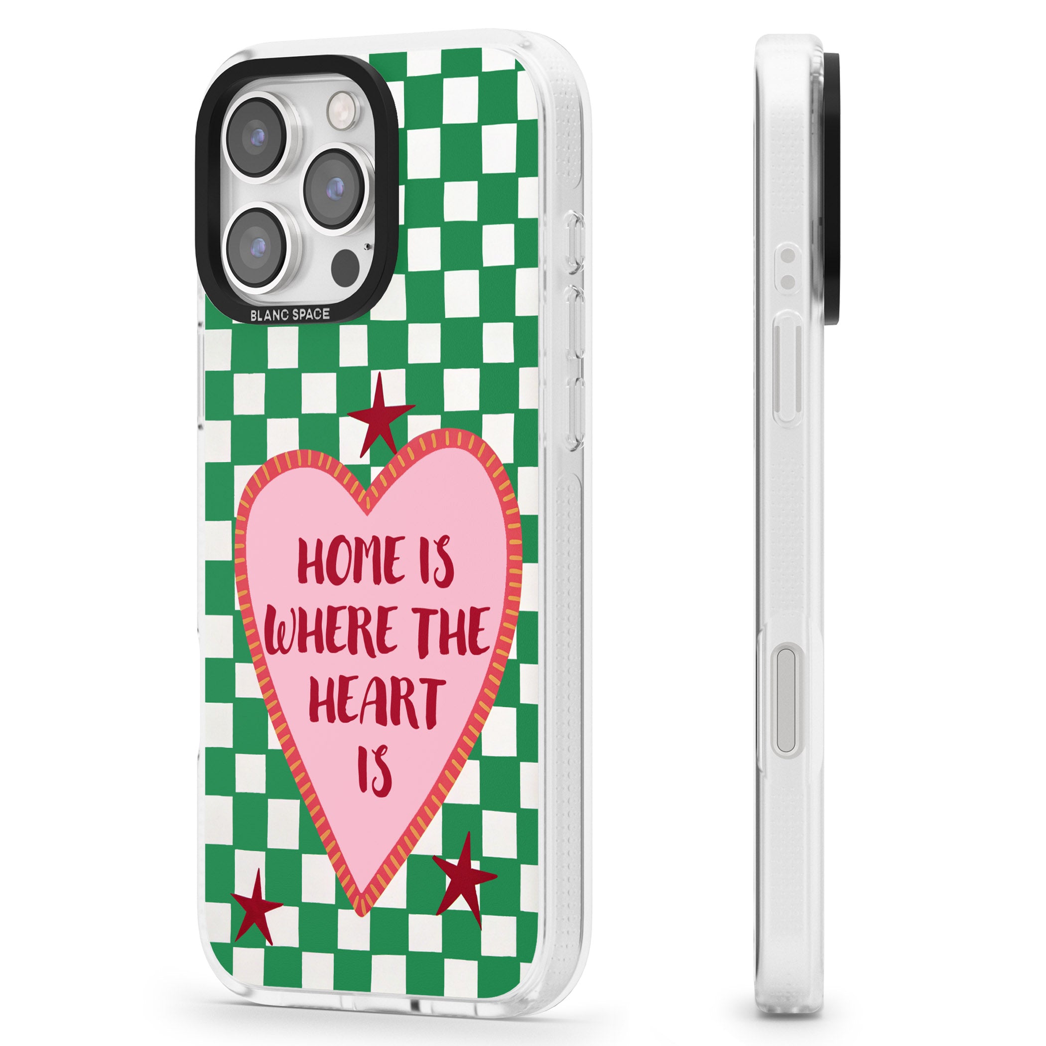Home Is Where The Heart Is iPhone 16 Pro Max / 16 Pro Clear Case Impact Air - Blanc Space