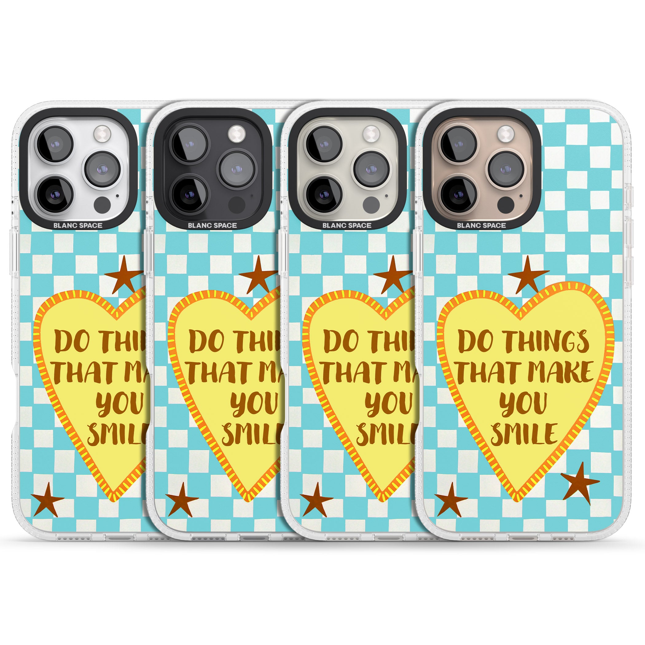 Do Things That Make You Smile iPhone 16 Pro Max / 16 Pro Clear Case Impact Air - Blanc Space