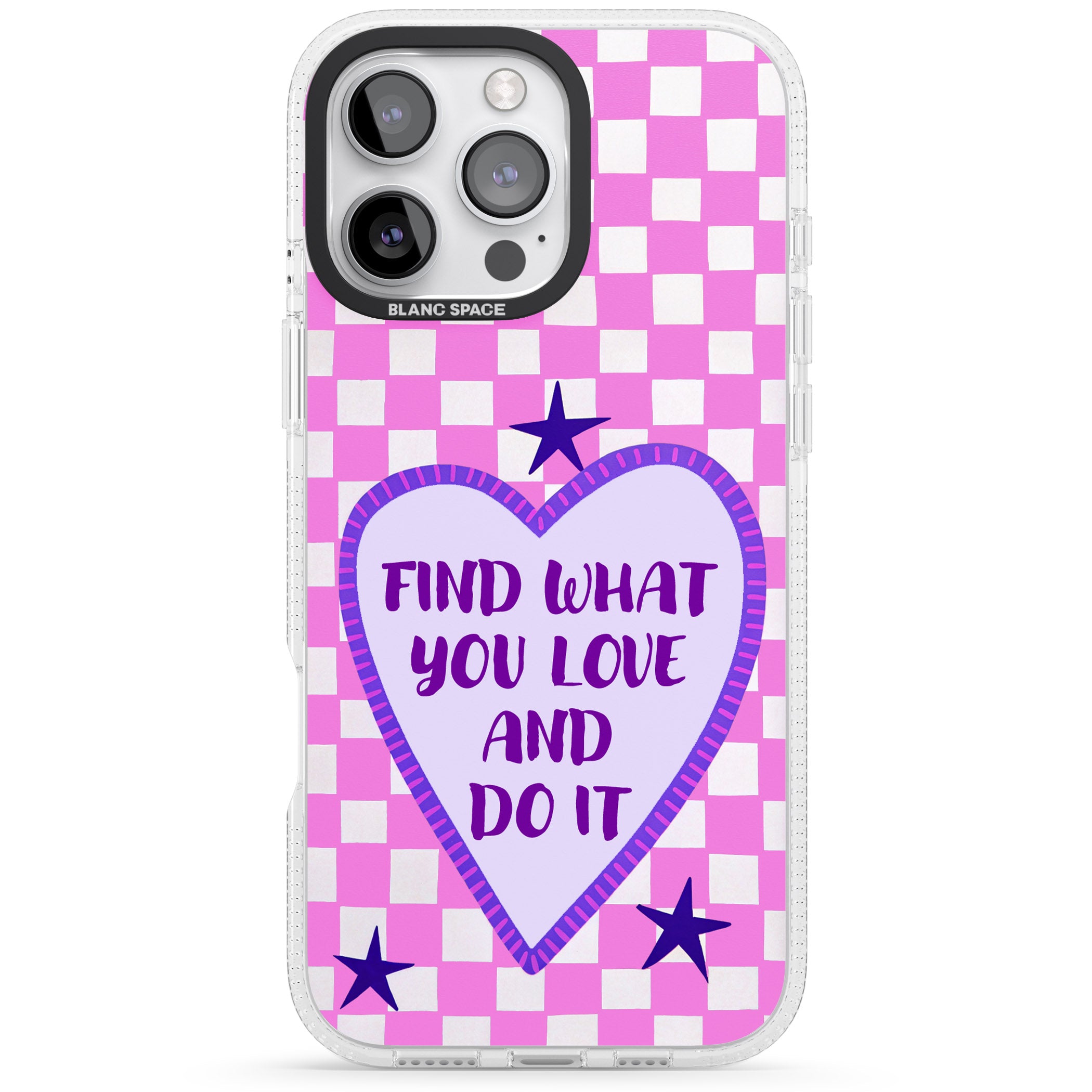 Find What You Love iPhone 16 Pro Max / 16 Pro Clear Case Impact Air - Blanc Space