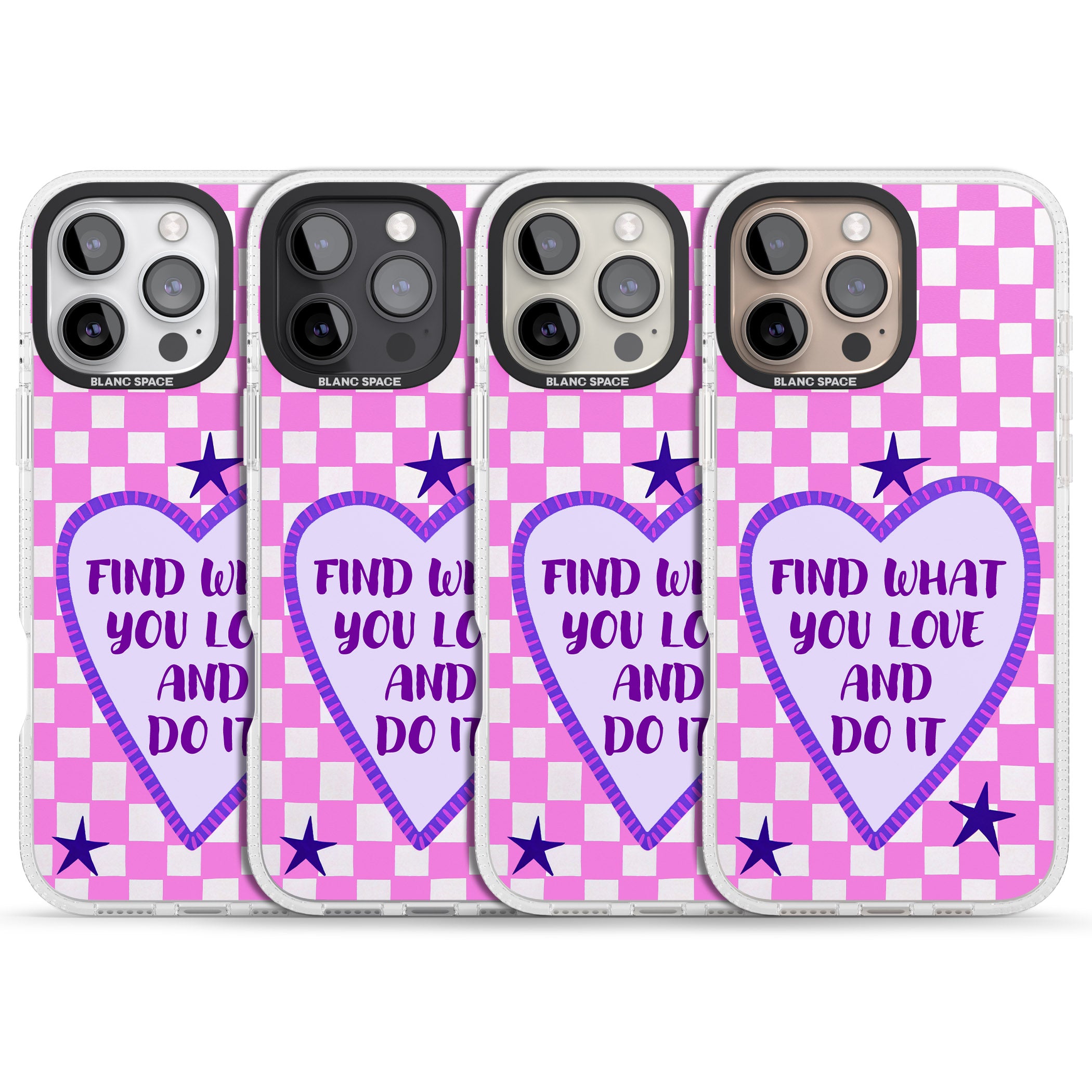 Find What You Love iPhone 16 Pro Max / 16 Pro Clear Case Impact Air - Blanc Space