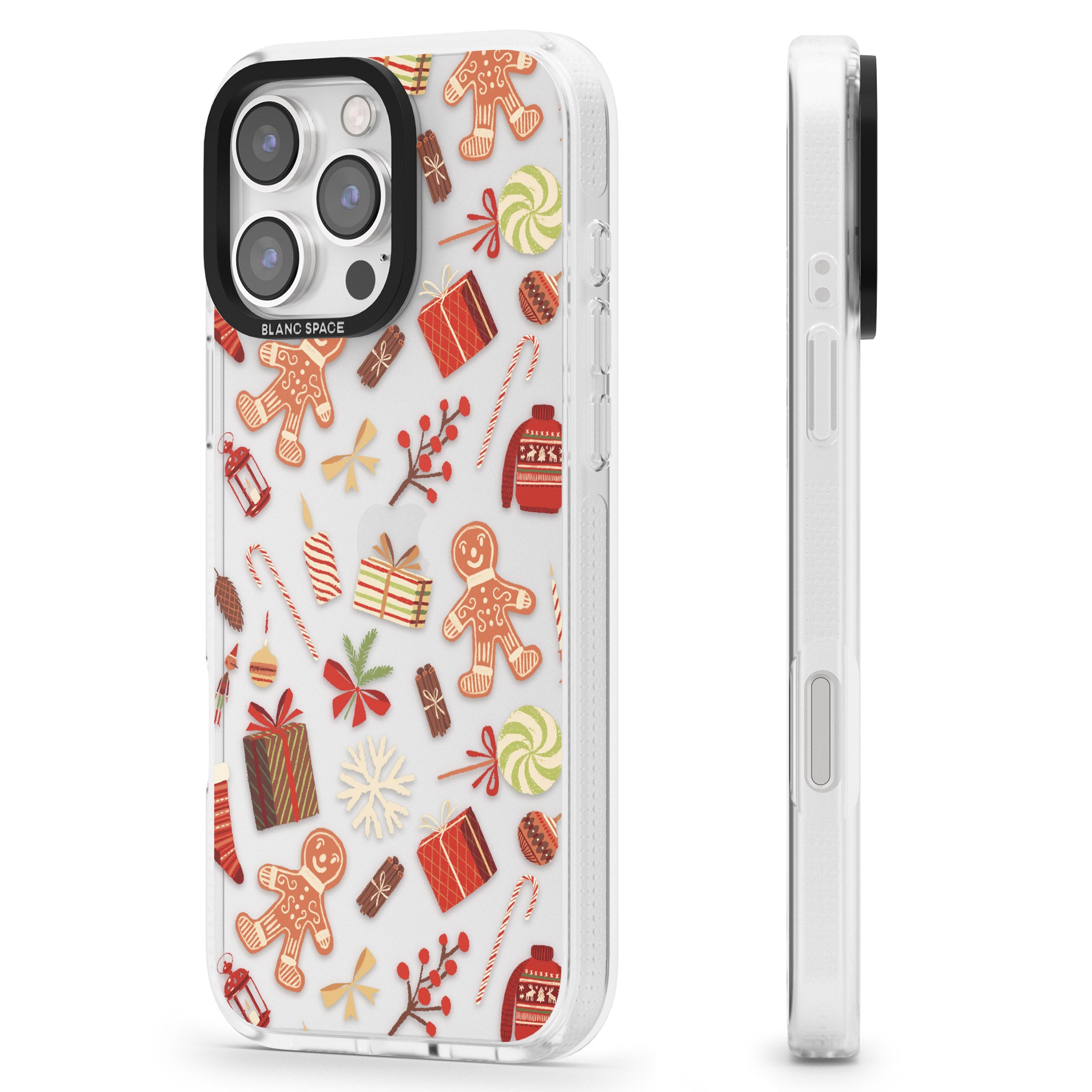 Christmas Assortments iPhone 16 Pro Max / 16 Pro Clear Case Impact Air - Blanc Space