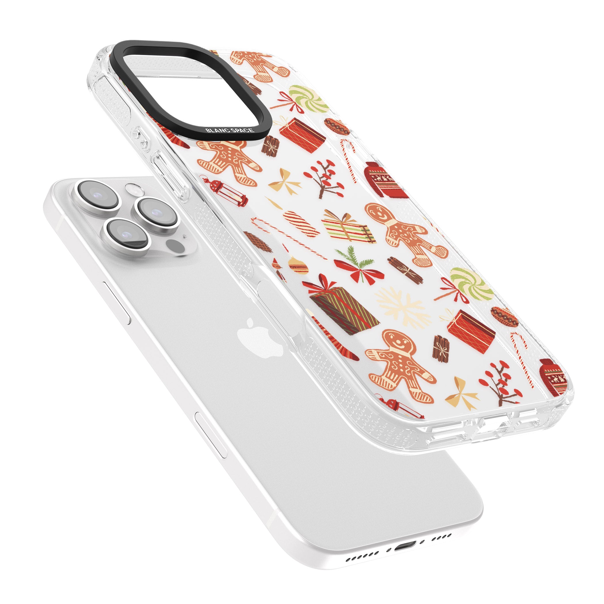 Christmas Assortments iPhone 16 Pro Max / 16 Pro Clear Case Impact Air - Blanc Space