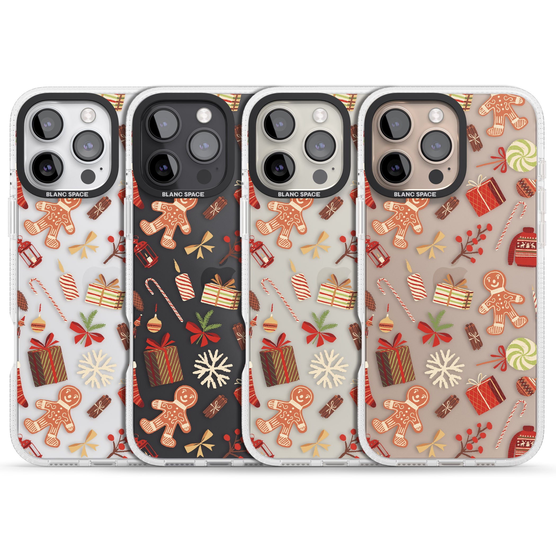 Christmas Assortments iPhone 16 Pro Max / 16 Pro Clear Case Impact Air - Blanc Space