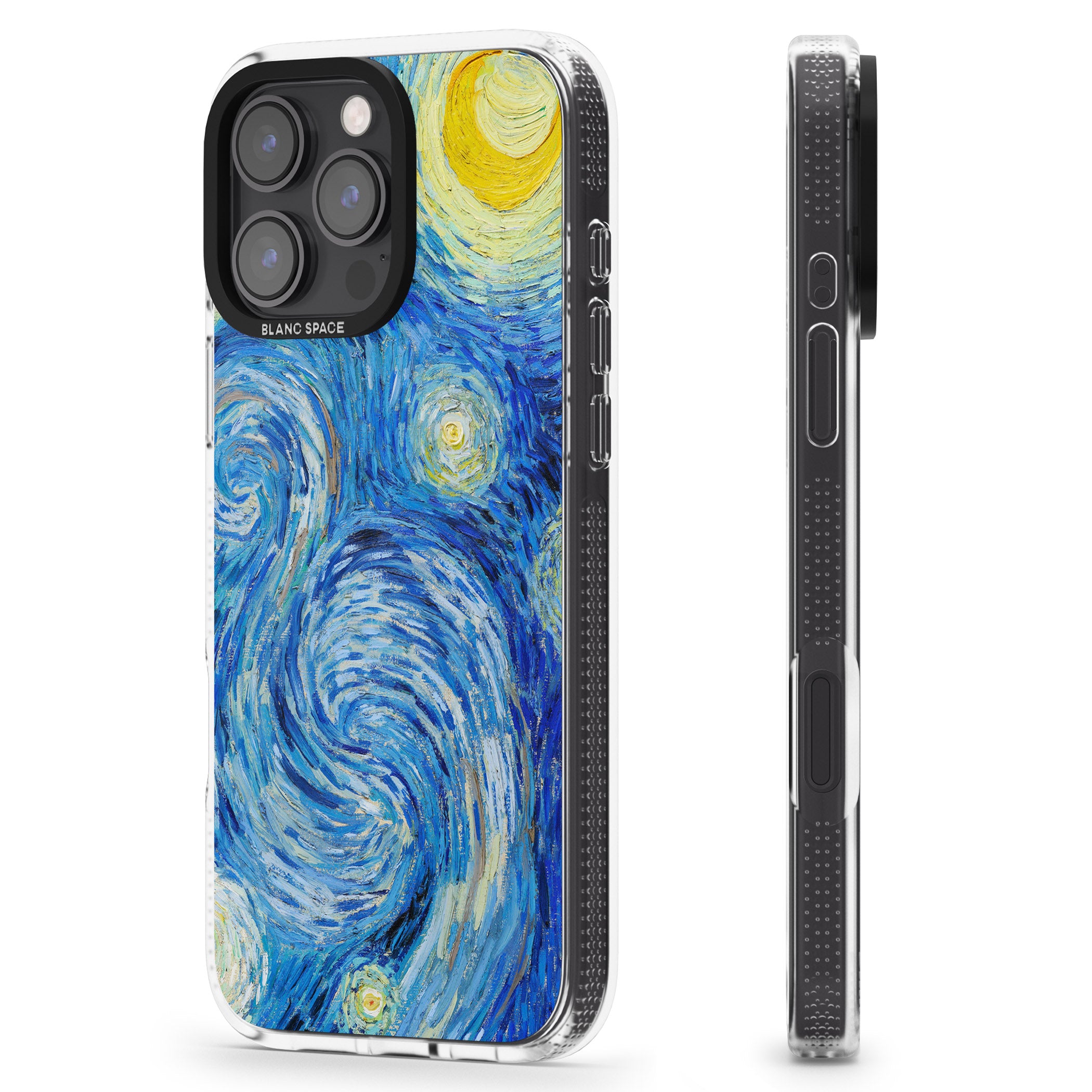 The Starry Night by Vincent Van Gogh iPhone 16 Pro Max / 16 Pro Clear Case Impact Air - Blanc Space