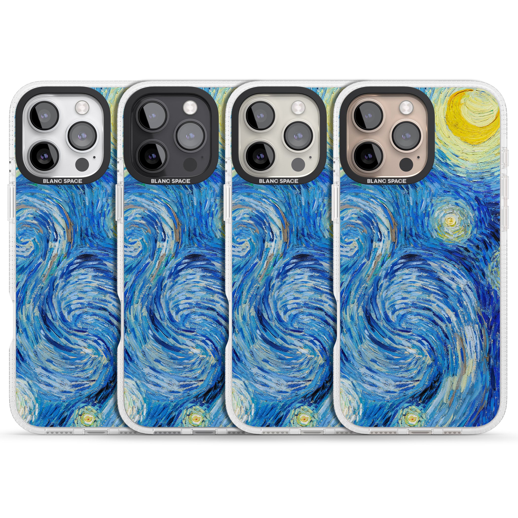 The Starry Night by Vincent Van Gogh iPhone 16 Pro Max / 16 Pro Clear Case Impact Air - Blanc Space