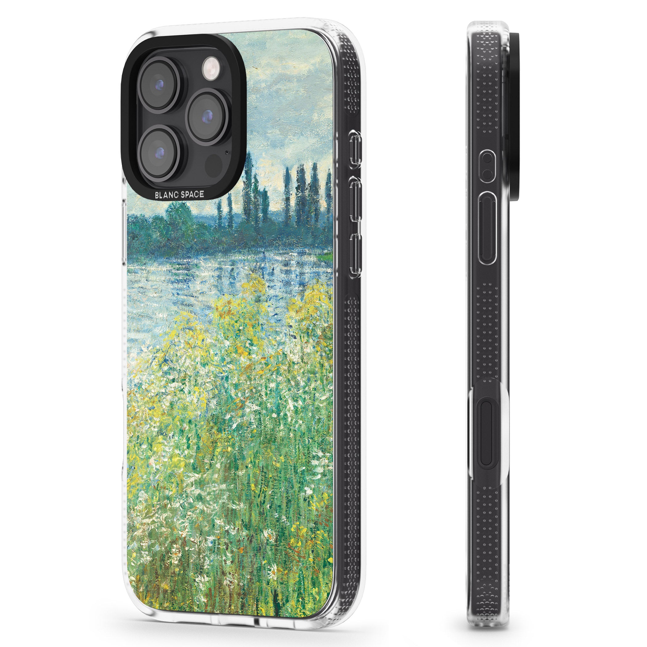 Banks of the Seine by Claude Monet iPhone 16 Pro Max / 16 Pro Clear Case Impact Air - Blanc Space
