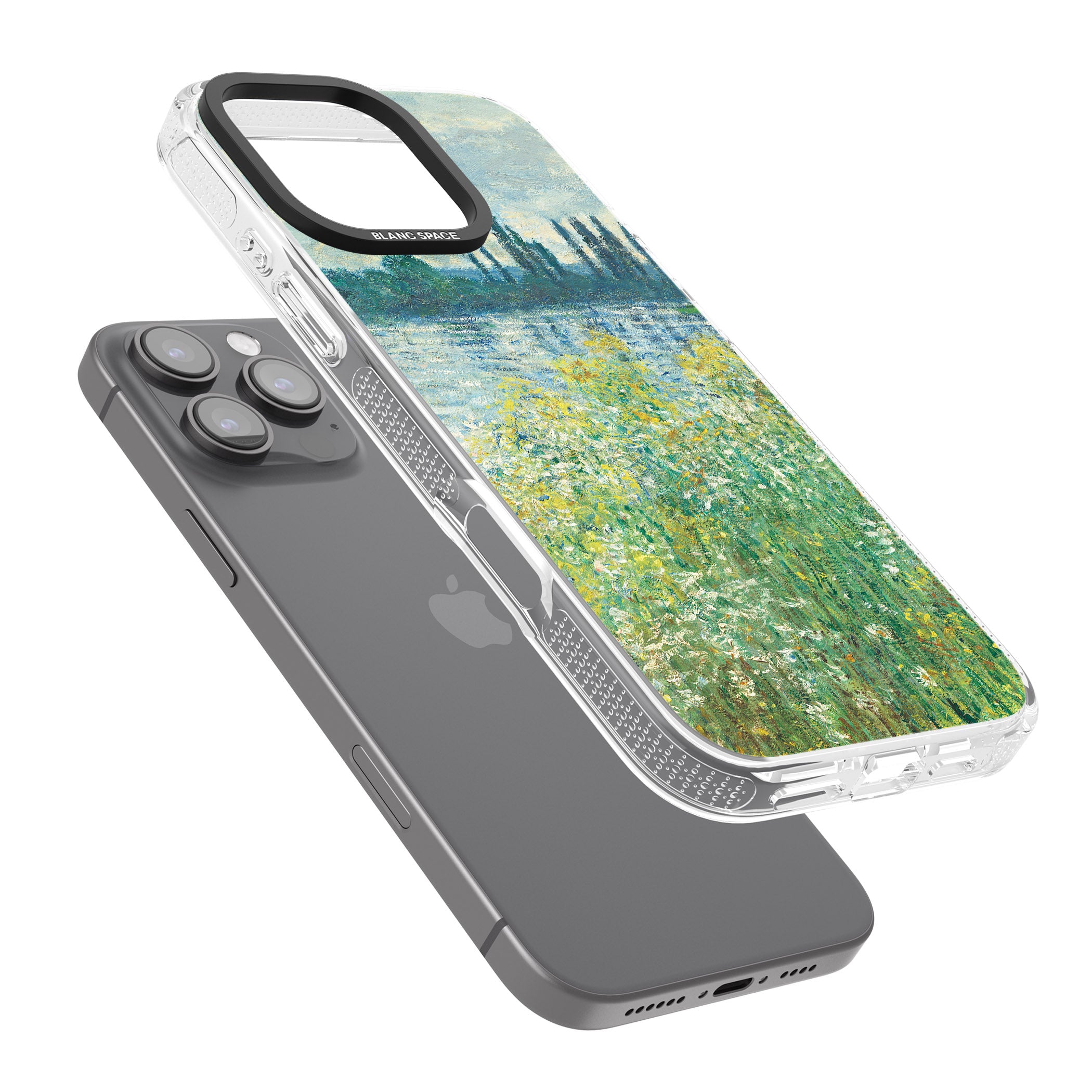 Banks of the Seine by Claude Monet iPhone 16 Pro Max / 16 Pro Clear Case Impact Air - Blanc Space