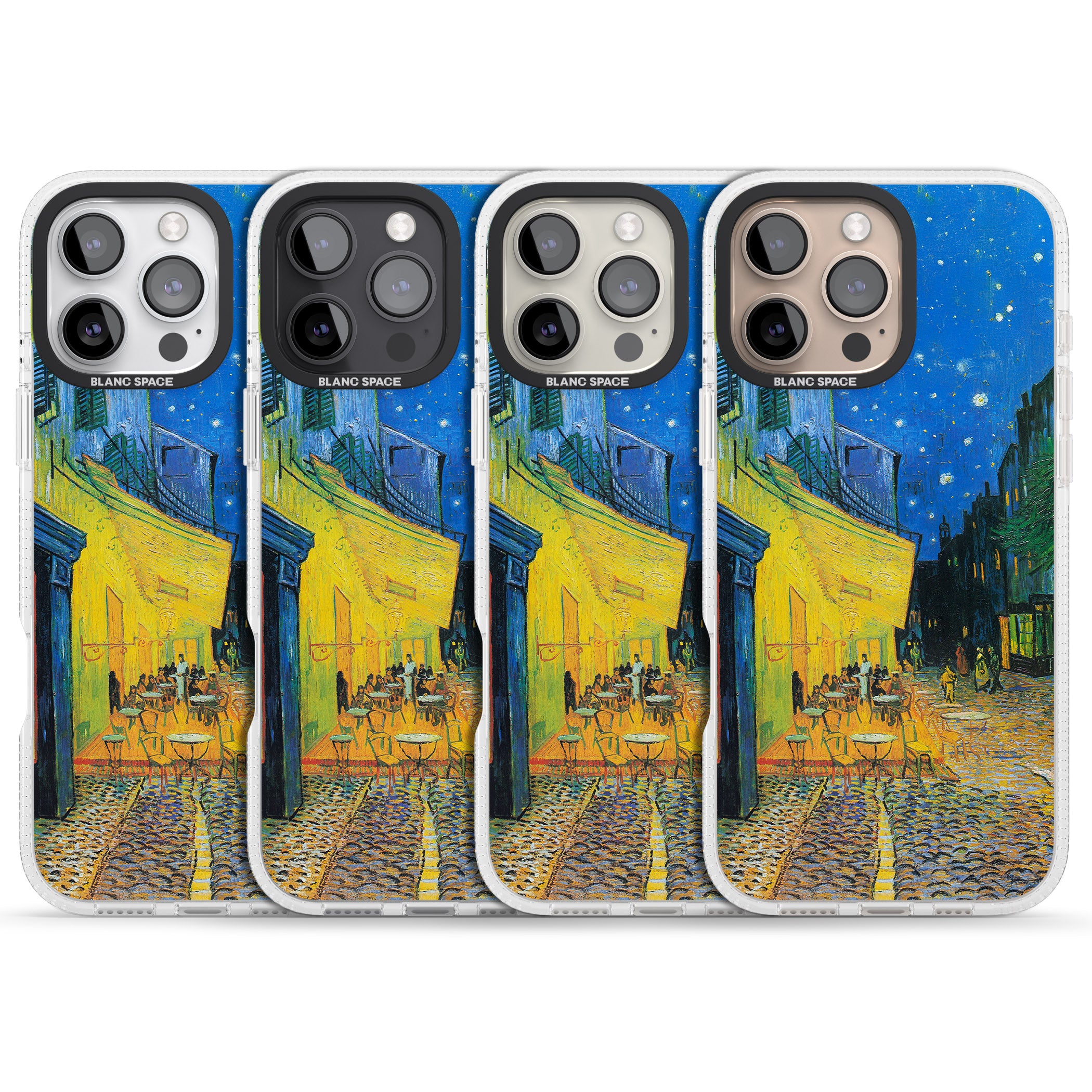 Café Terrace at Night iPhone 16 Pro Max / 16 Pro Clear Case Impact Air - Blanc Space