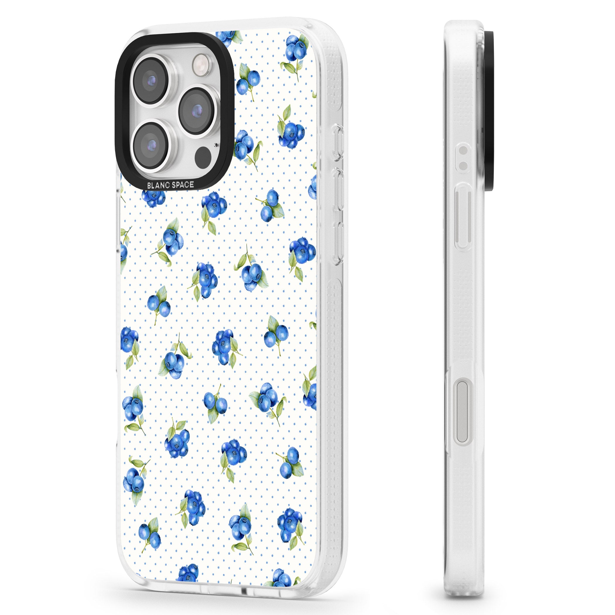 Blueberry Picnic iPhone 16 Pro Max / 16 Pro Clear Case Impact Air - Blanc Space
