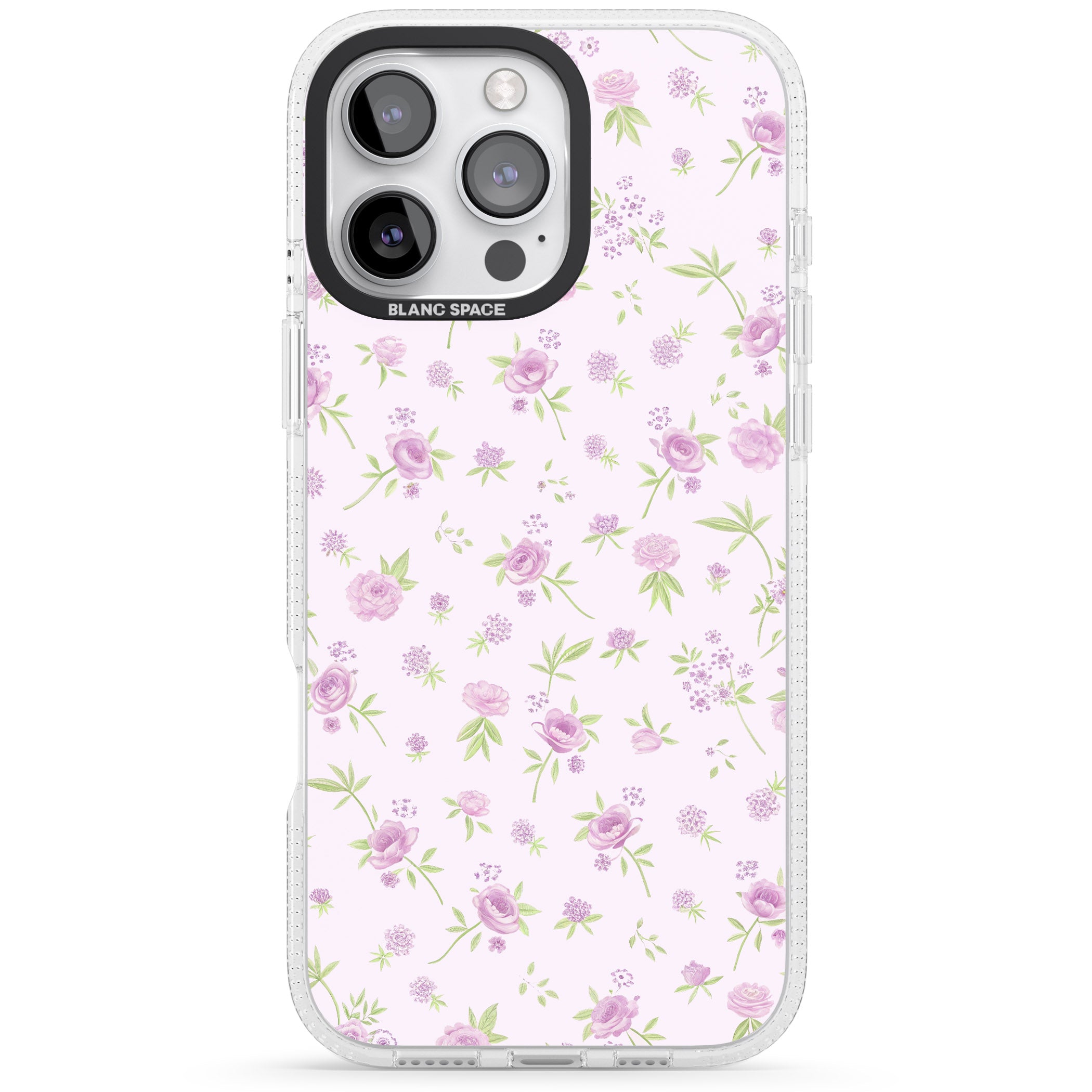 Pink Peonies iPhone 16 Pro Max / 16 Pro Clear Case Impact Air - Blanc Space