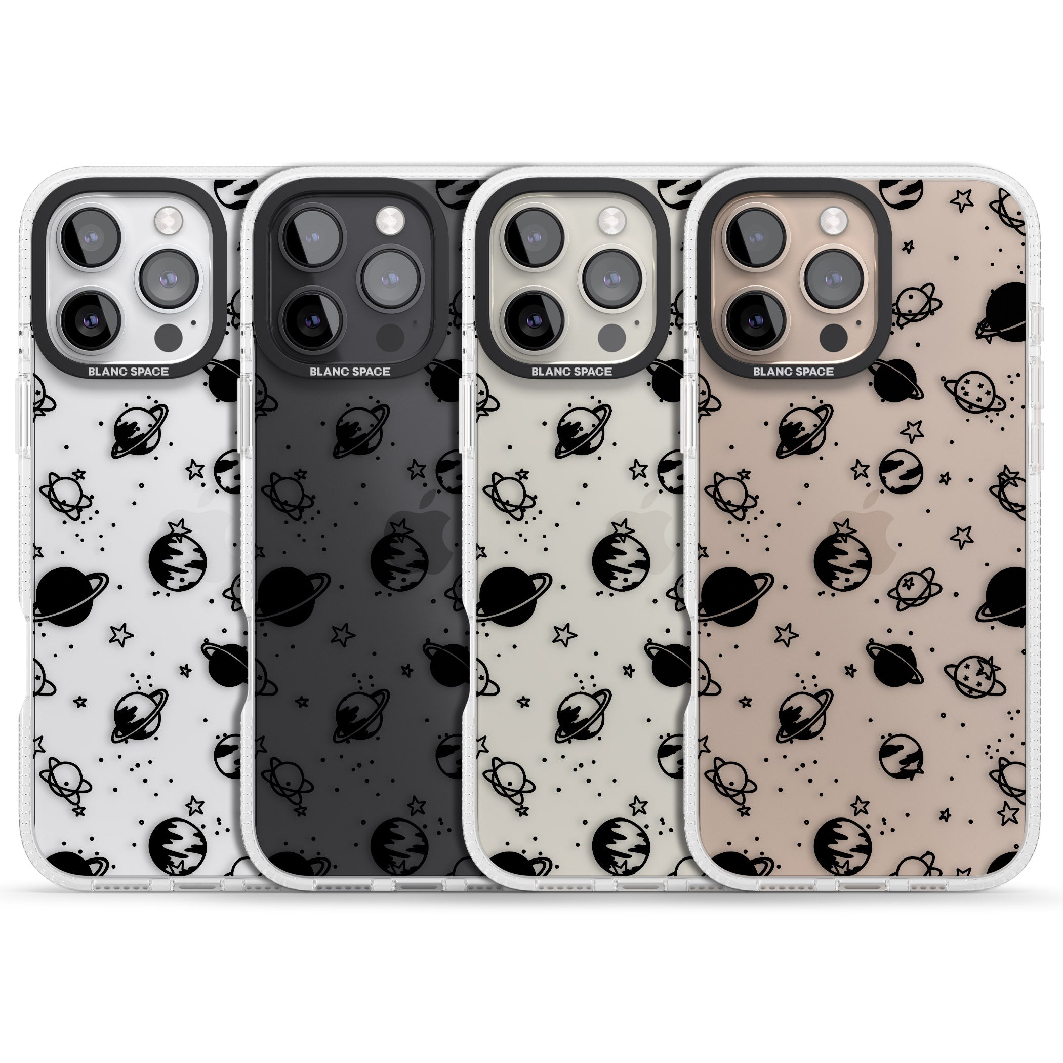 Planets iPhone 16 Pro Max / 16 Pro Clear Case Impact Air - Blanc Space