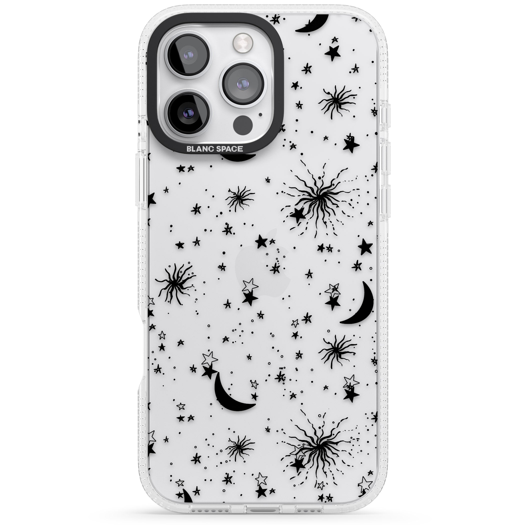 Moons & Stars iPhone 16 Pro Max / 16 Pro Clear Case Impact Air - Blanc Space