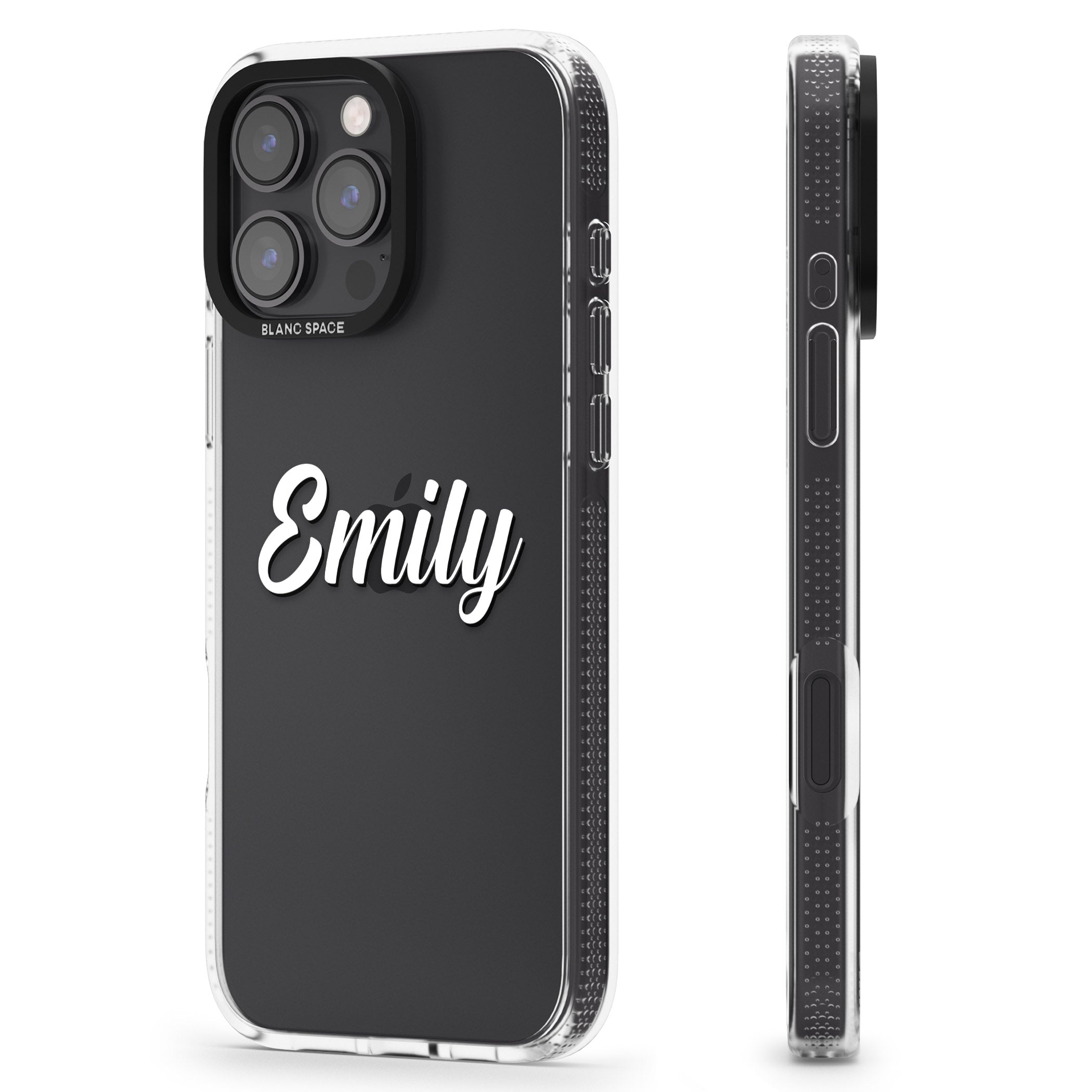 Personalised Clear Text 1B iPhone 16 Pro Max / 16 Pro Clear Case Impact Air - Blanc Space