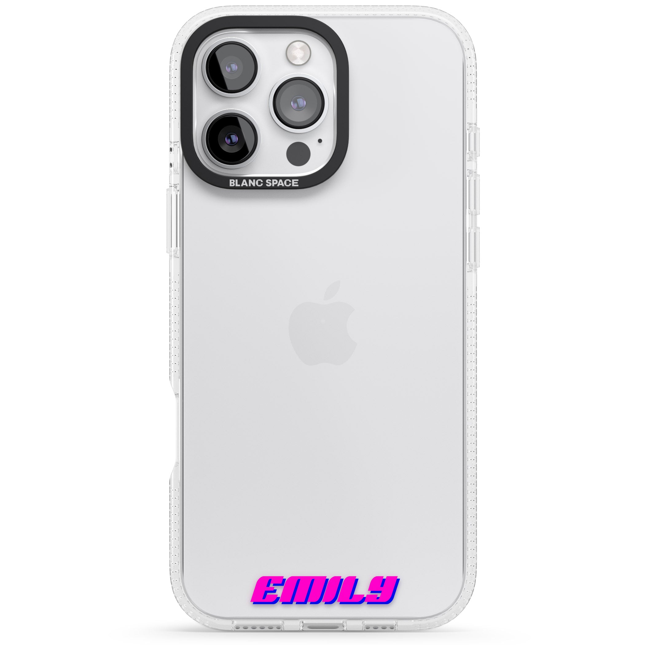 Personalised Clear Text 2C iPhone 16 Pro Max / 16 Pro Clear Case Impact Air - Blanc Space