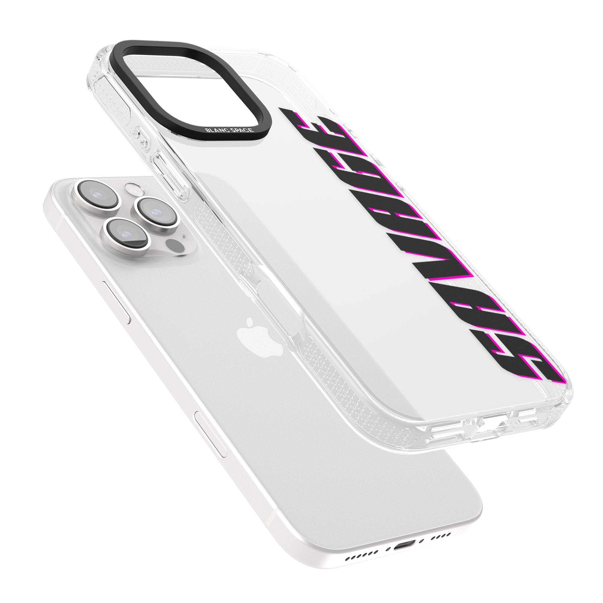 Personalised Clear Text 4C iPhone 16 Pro Max / 16 Pro Clear Case Impact Air - Blanc Space