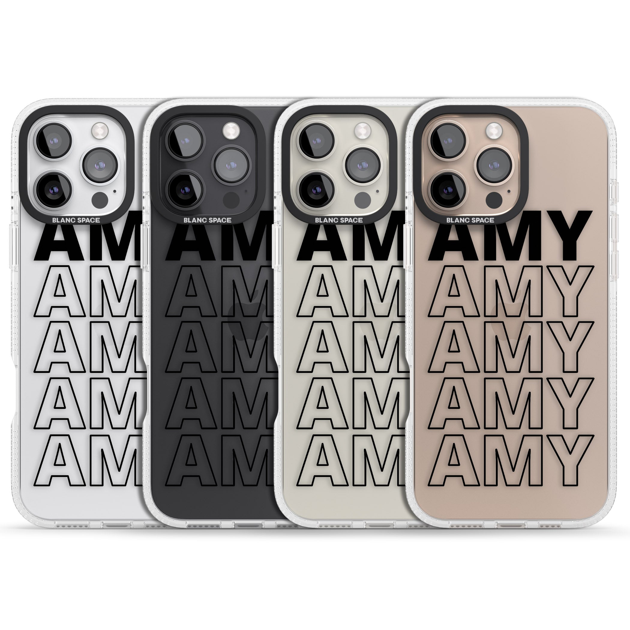 Personalised Clear Text 5A iPhone 16 Pro Max / 16 Pro Clear Case Impact Air - Blanc Space