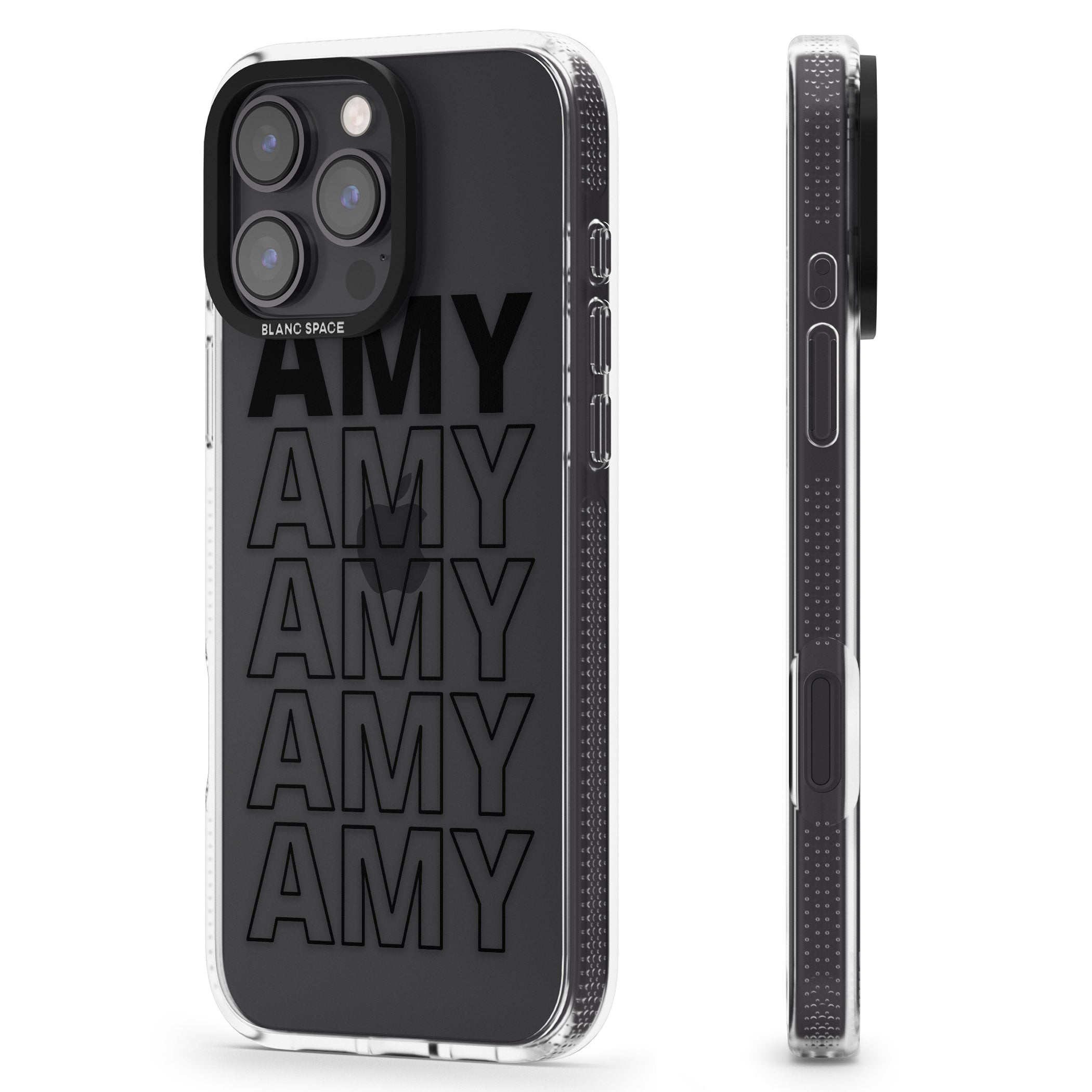 Personalised Clear Text 5E iPhone 16 Pro Max / 16 Pro Clear Case Impact Air - Blanc Space