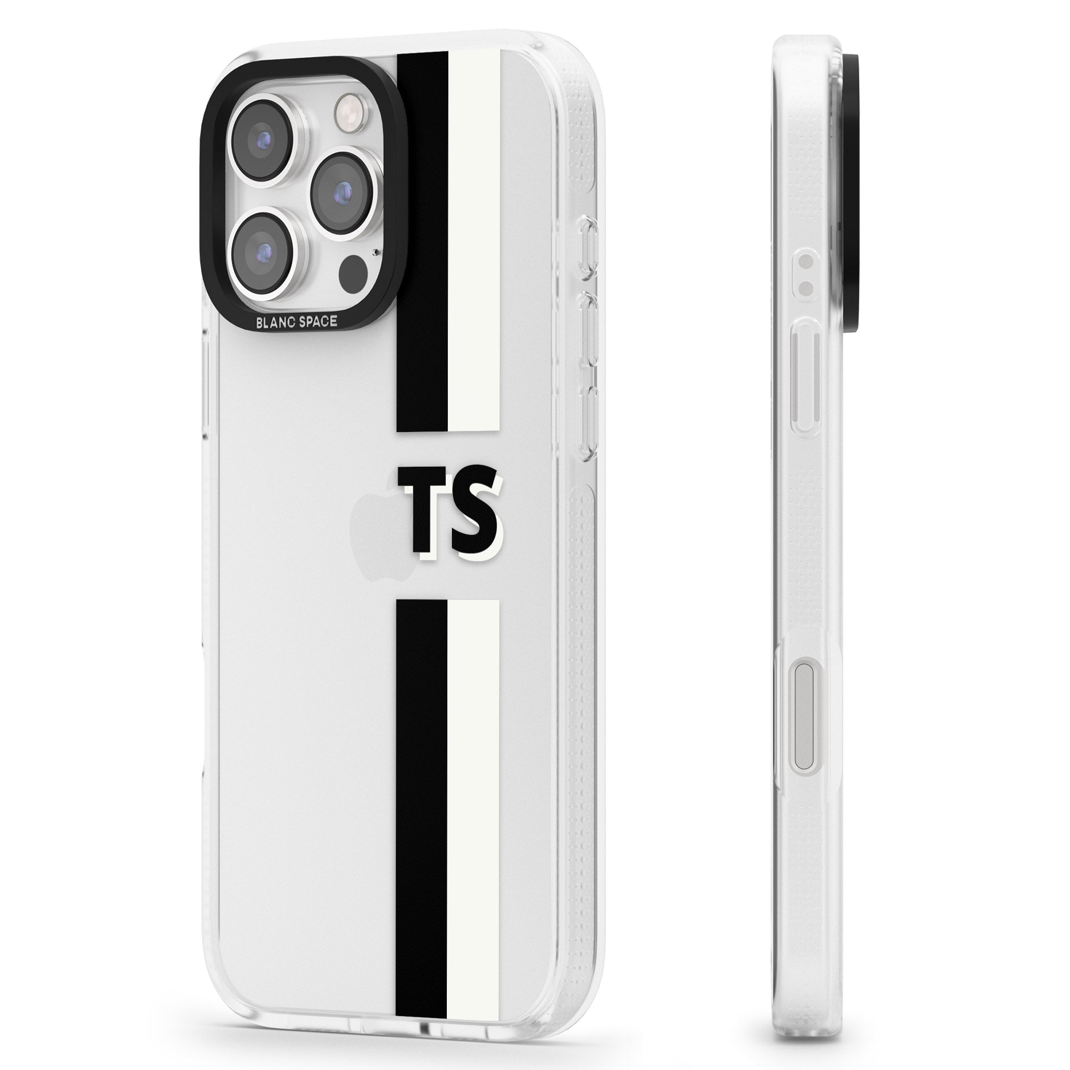 Personalised Clear Text 6A iPhone 16 Pro Max / 16 Pro Clear Case Impact Air - Blanc Space