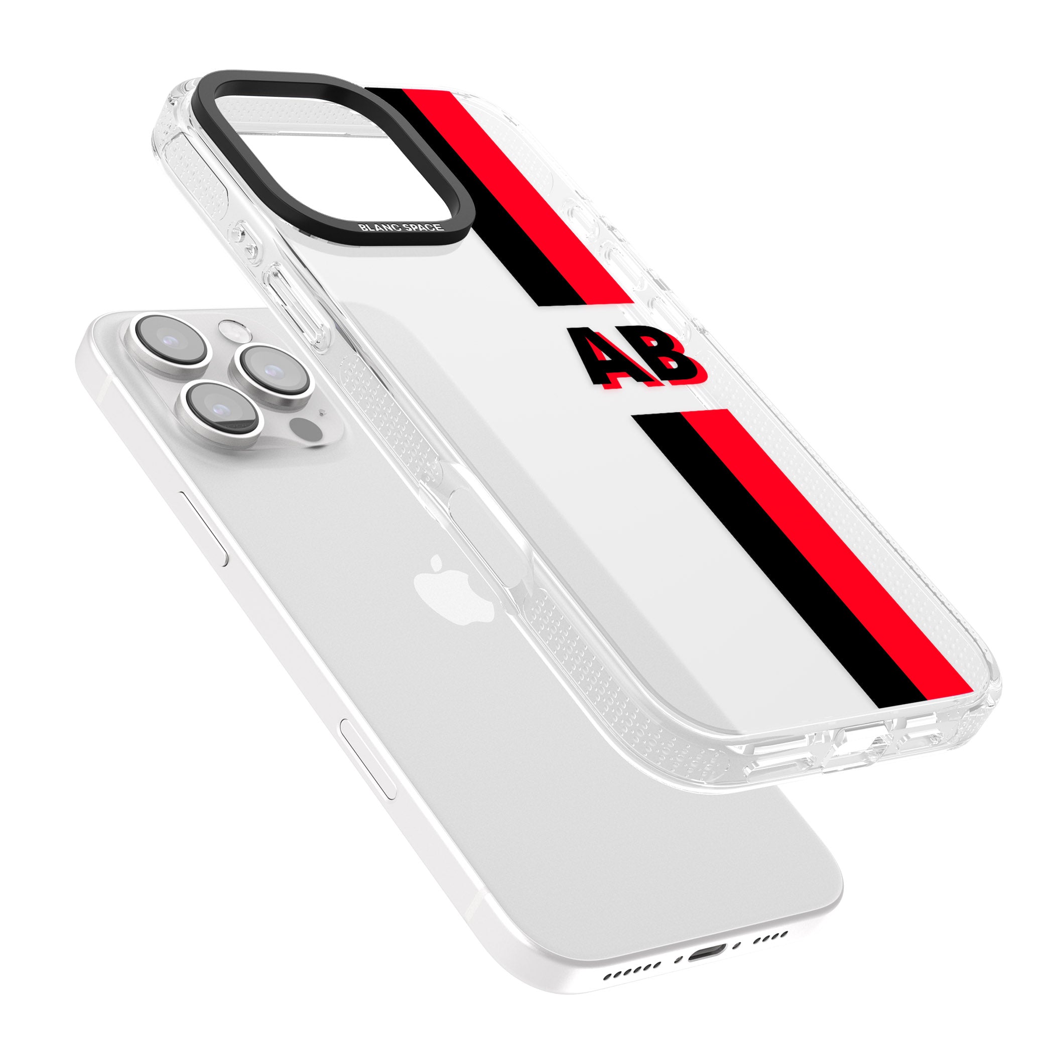 Personalised Clear Text 6C iPhone 16 Pro Max / 16 Pro Clear Case Impact Air - Blanc Space