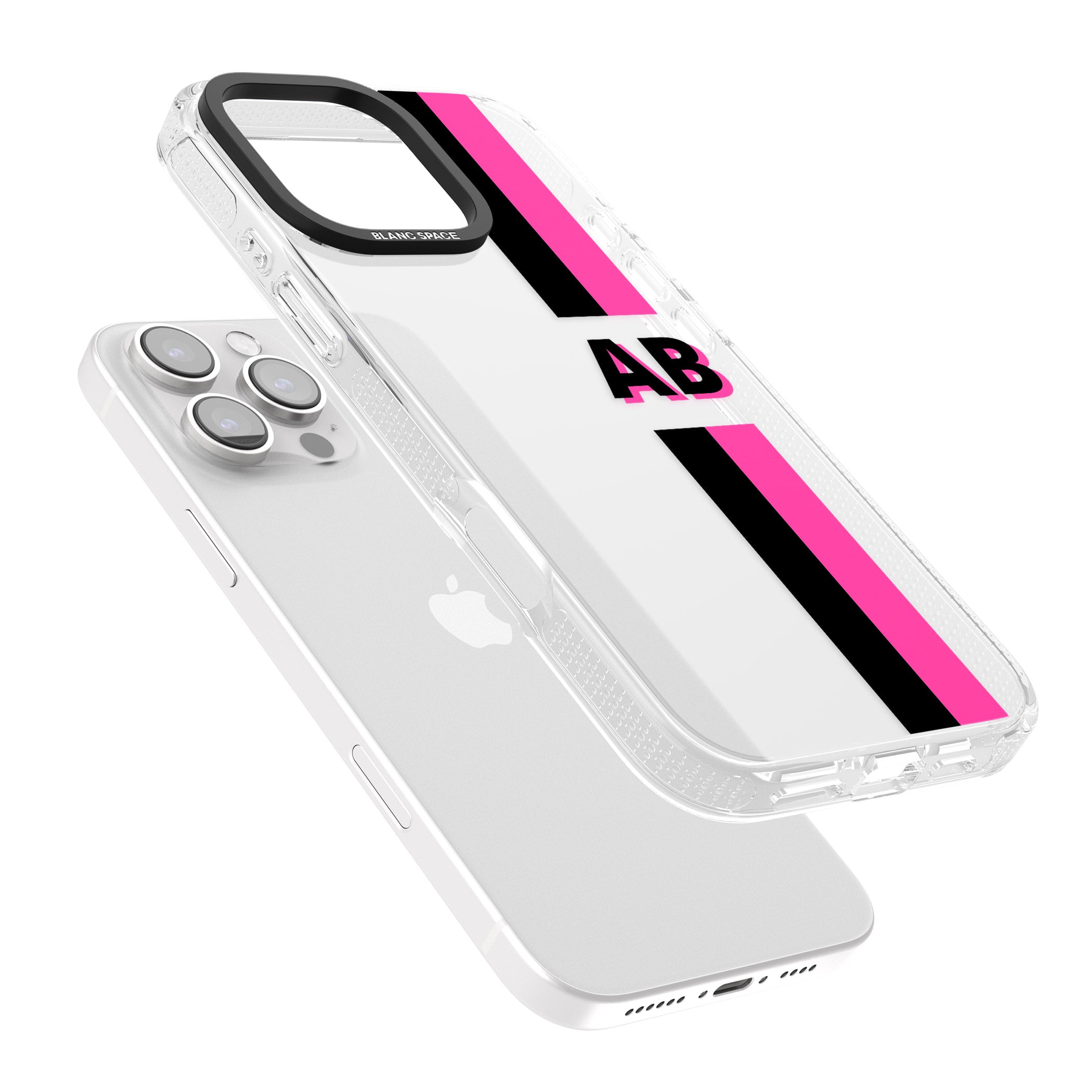 Personalised Clear Text 6D iPhone 16 Pro Max / 16 Pro Clear Case Impact Air - Blanc Space