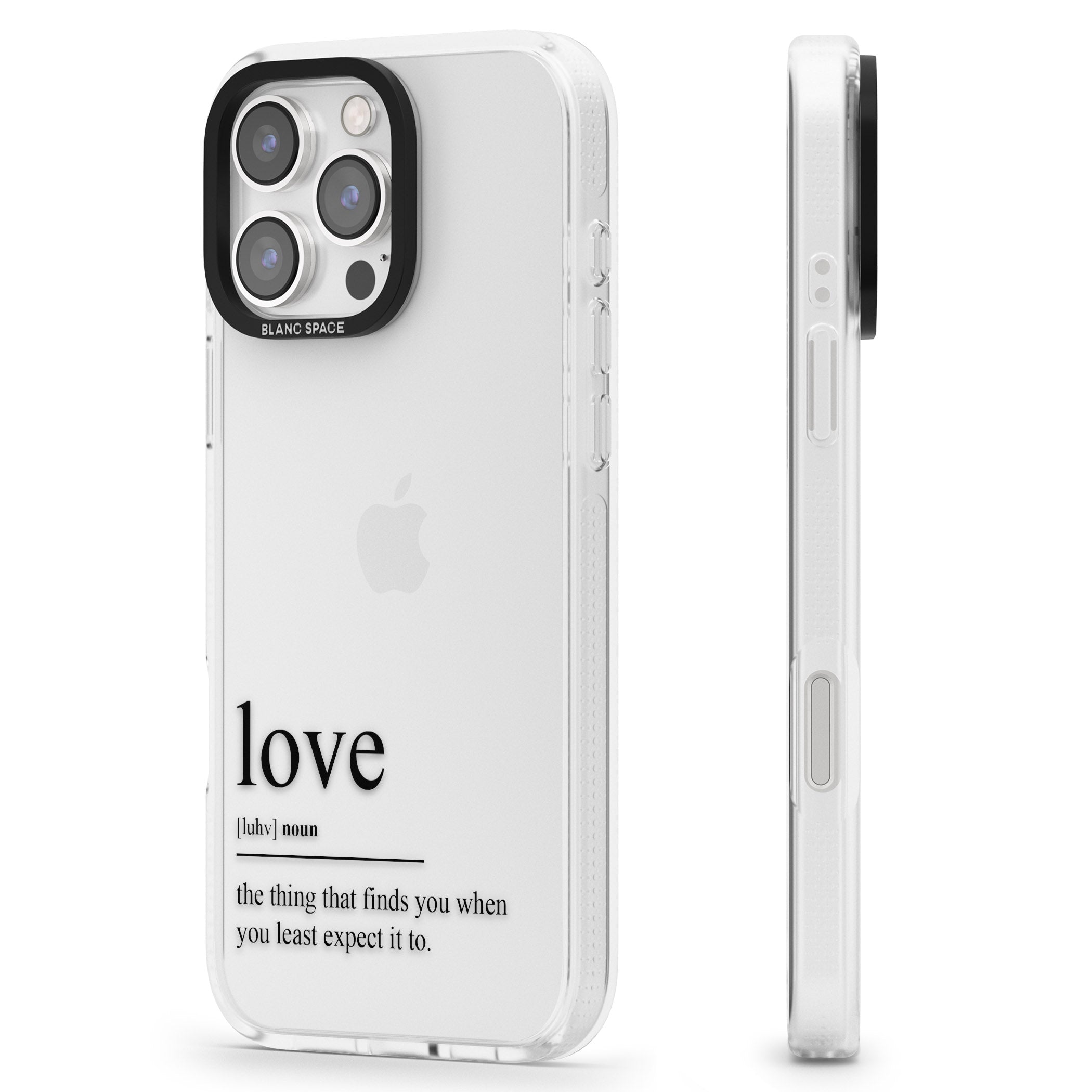 Love iPhone 16 Pro Max / 16 Pro Clear Case Impact Air - Blanc Space