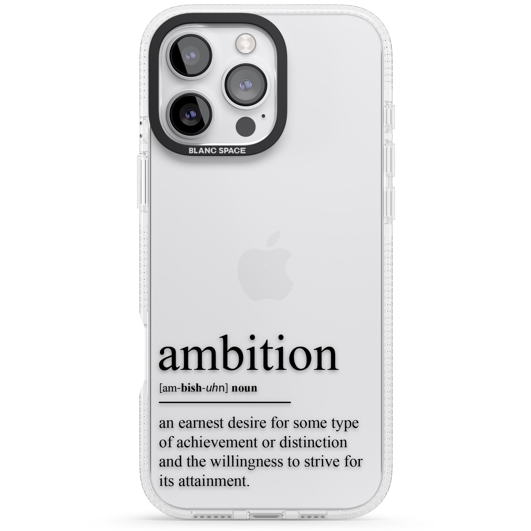 Ambition iPhone 16 Pro Max / 16 Pro Clear Case Impact Air - Blanc Space
