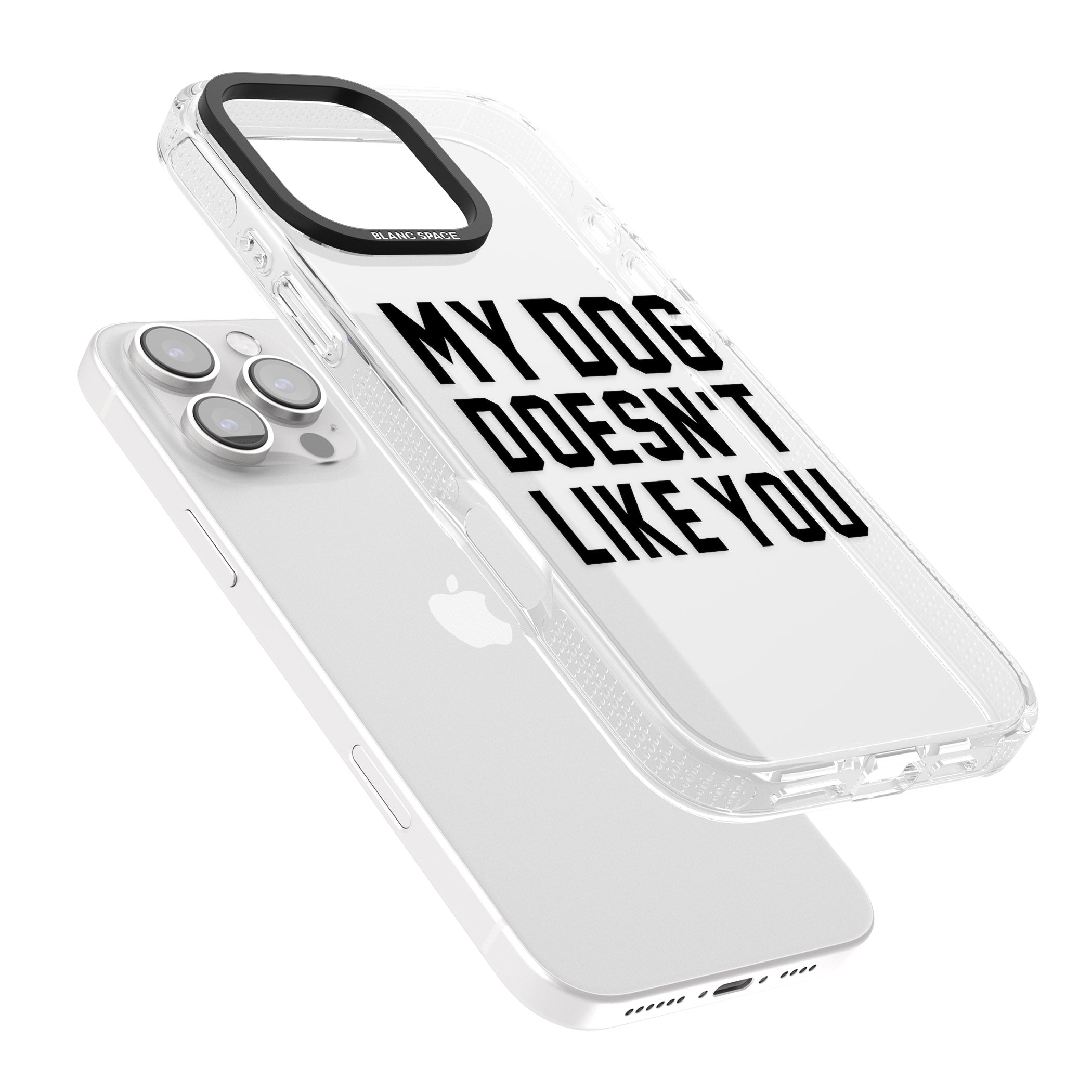 Dog Doesn't Like You iPhone 16 Pro Max / 16 Pro Clear Case Impact Air - Blanc Space