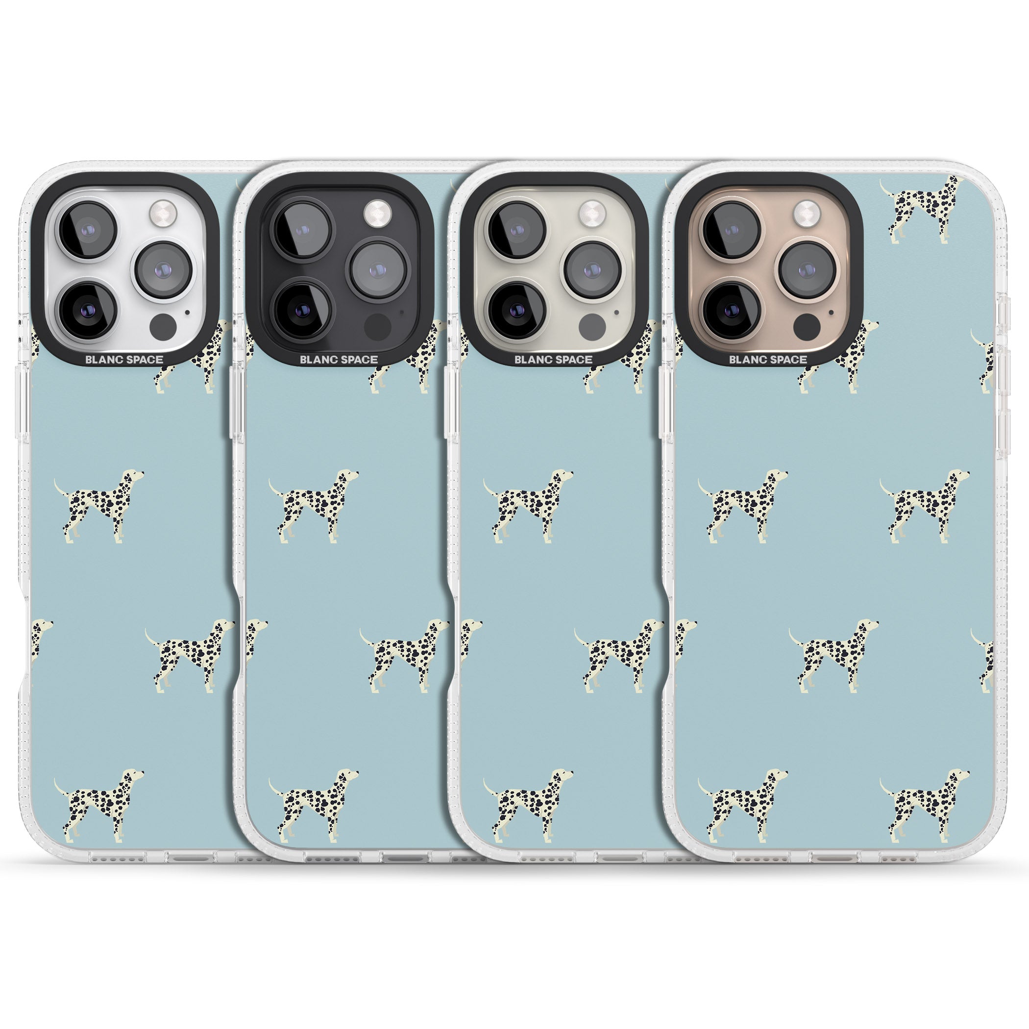 Dalmation Dog Pattern iPhone 16 Pro Max / 16 Pro Clear Case Impact Air - Blanc Space