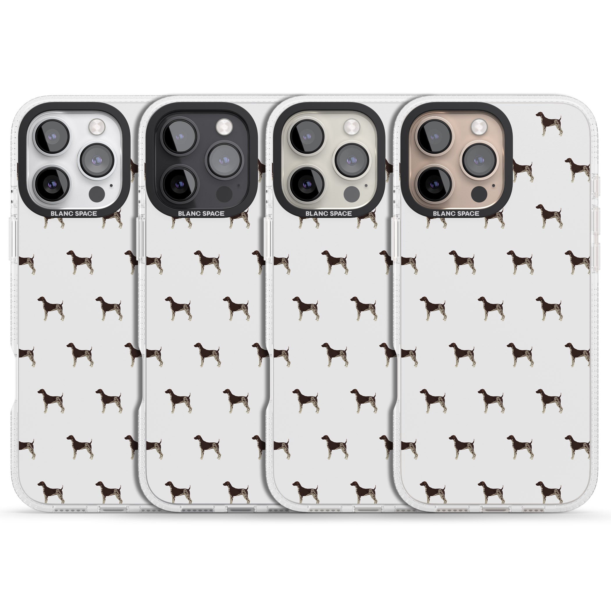 German Shorthaired Pointer Dog Pattern iPhone 16 Pro Max / 16 Pro Clear Case Impact Air - Blanc Space