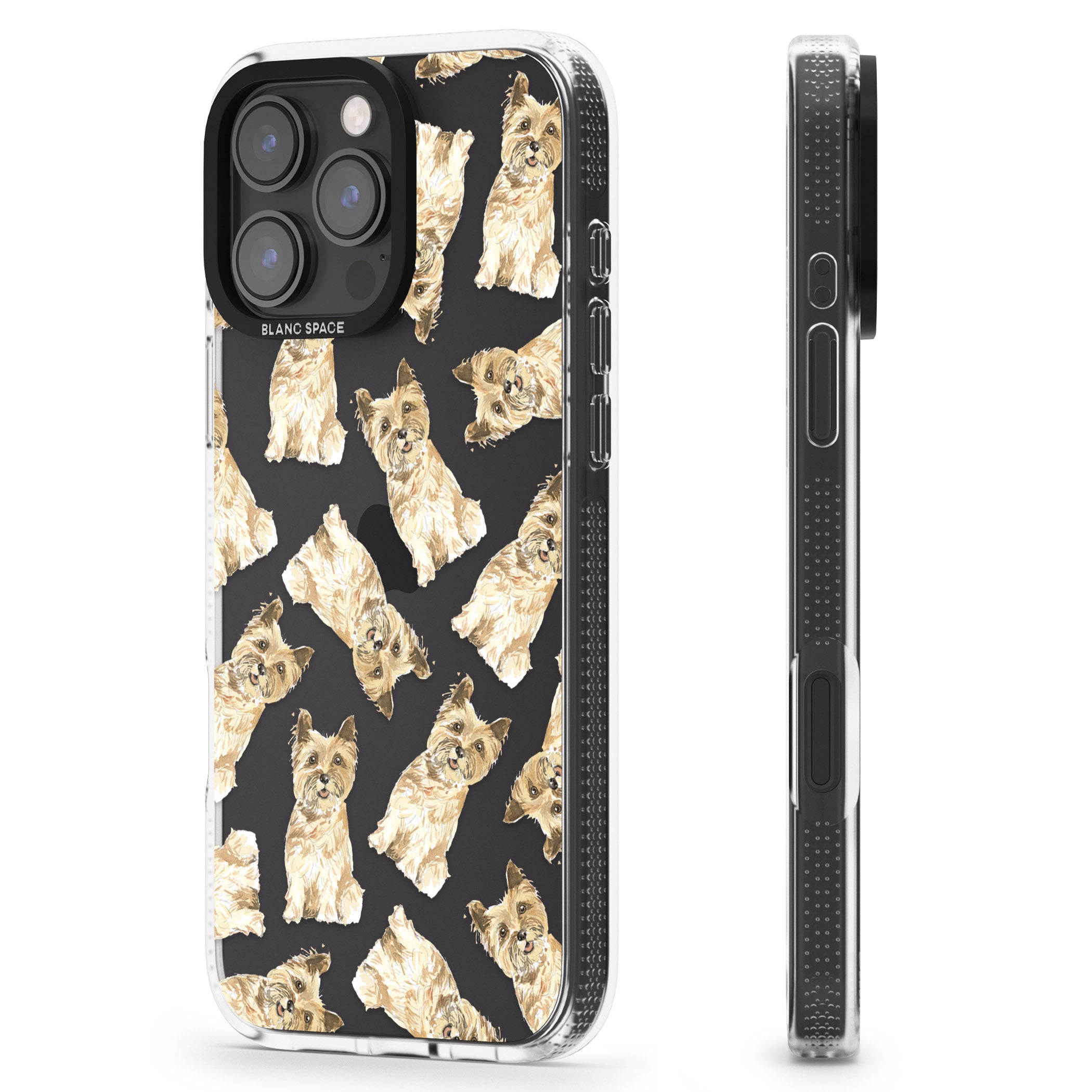 Cairn Terrier Watercolour Dog Pattern iPhone 16 Pro Max / 16 Pro Clear Case Impact Air - Blanc Space