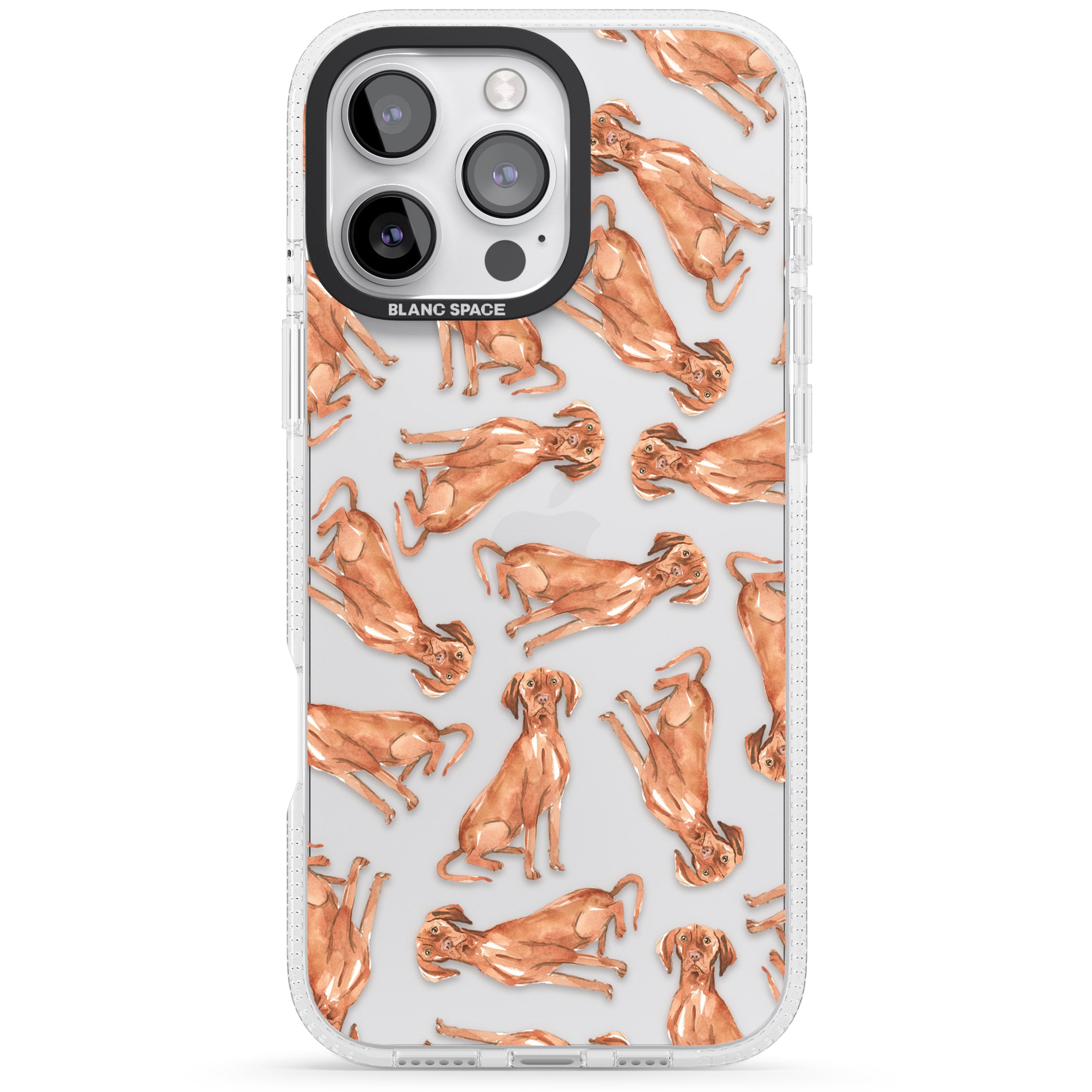 Hungarian Vizsla Watercolour Dog Pattern iPhone 16 Pro Max / 16 Pro Clear Case Impact Air - Blanc Space