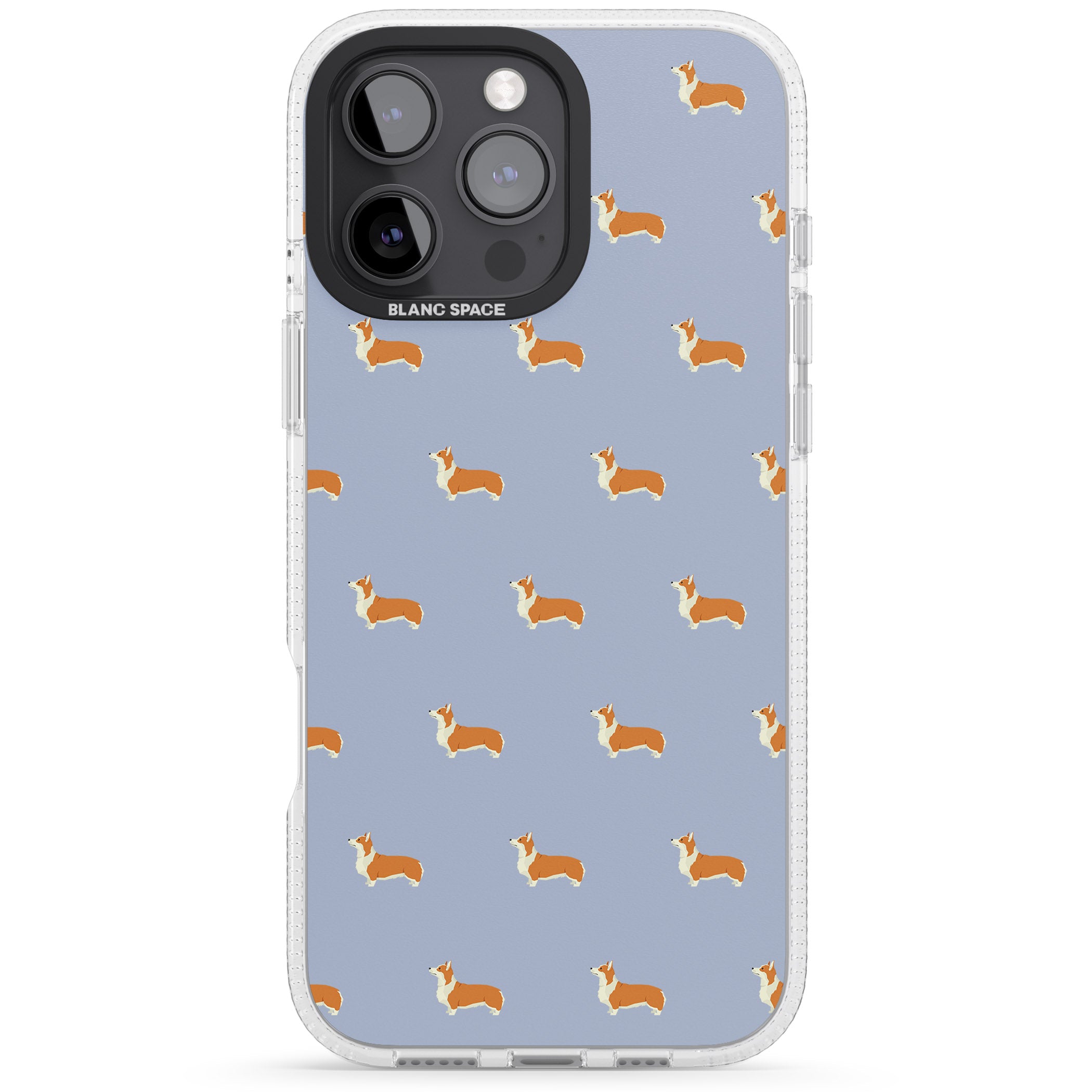 Pembroke Welsh Corgi Dog Pattern iPhone 16 Pro Max / 16 Pro Clear Case Impact Air - Blanc Space