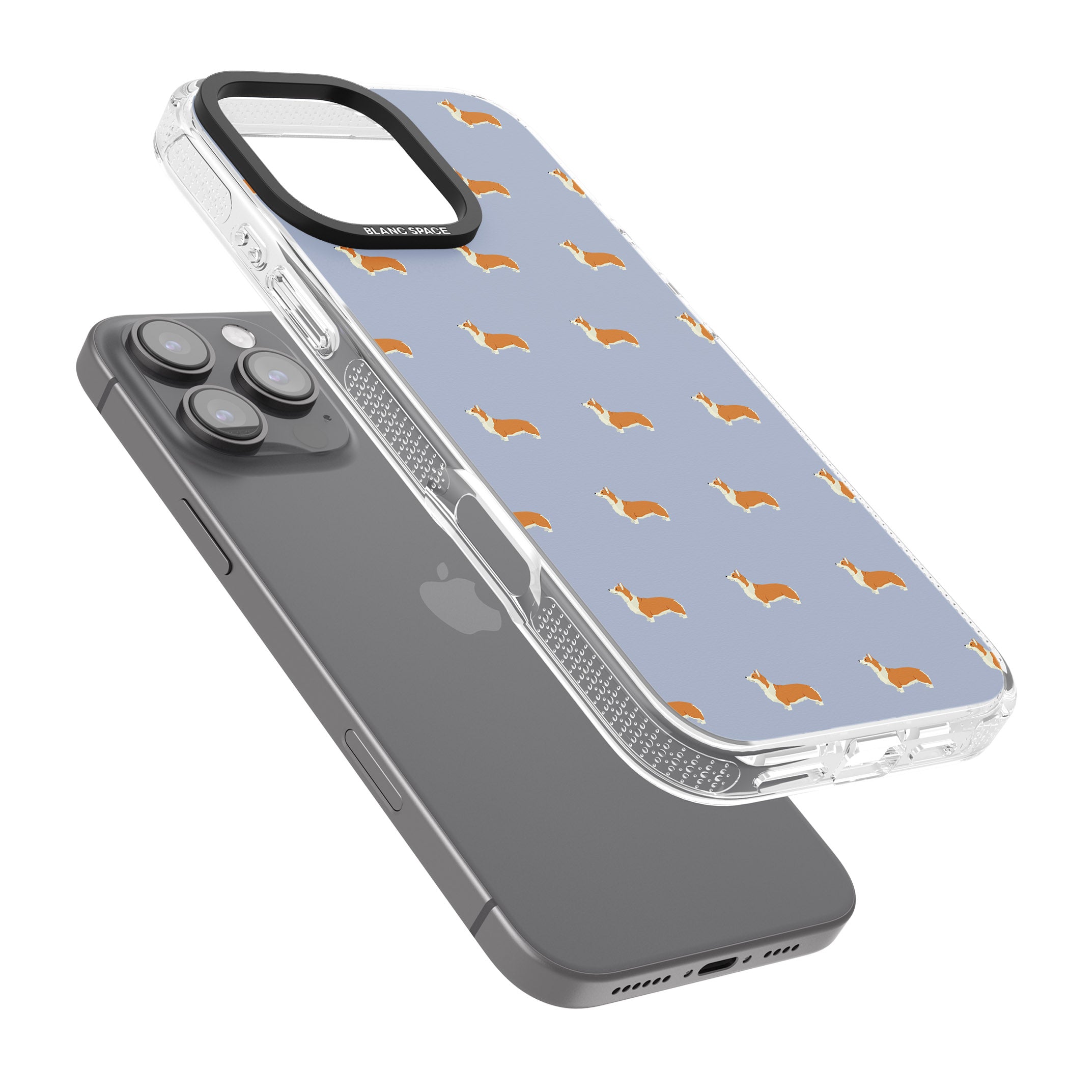 Pembroke Welsh Corgi Dog Pattern iPhone 16 Pro Max / 16 Pro Clear Case Impact Air - Blanc Space