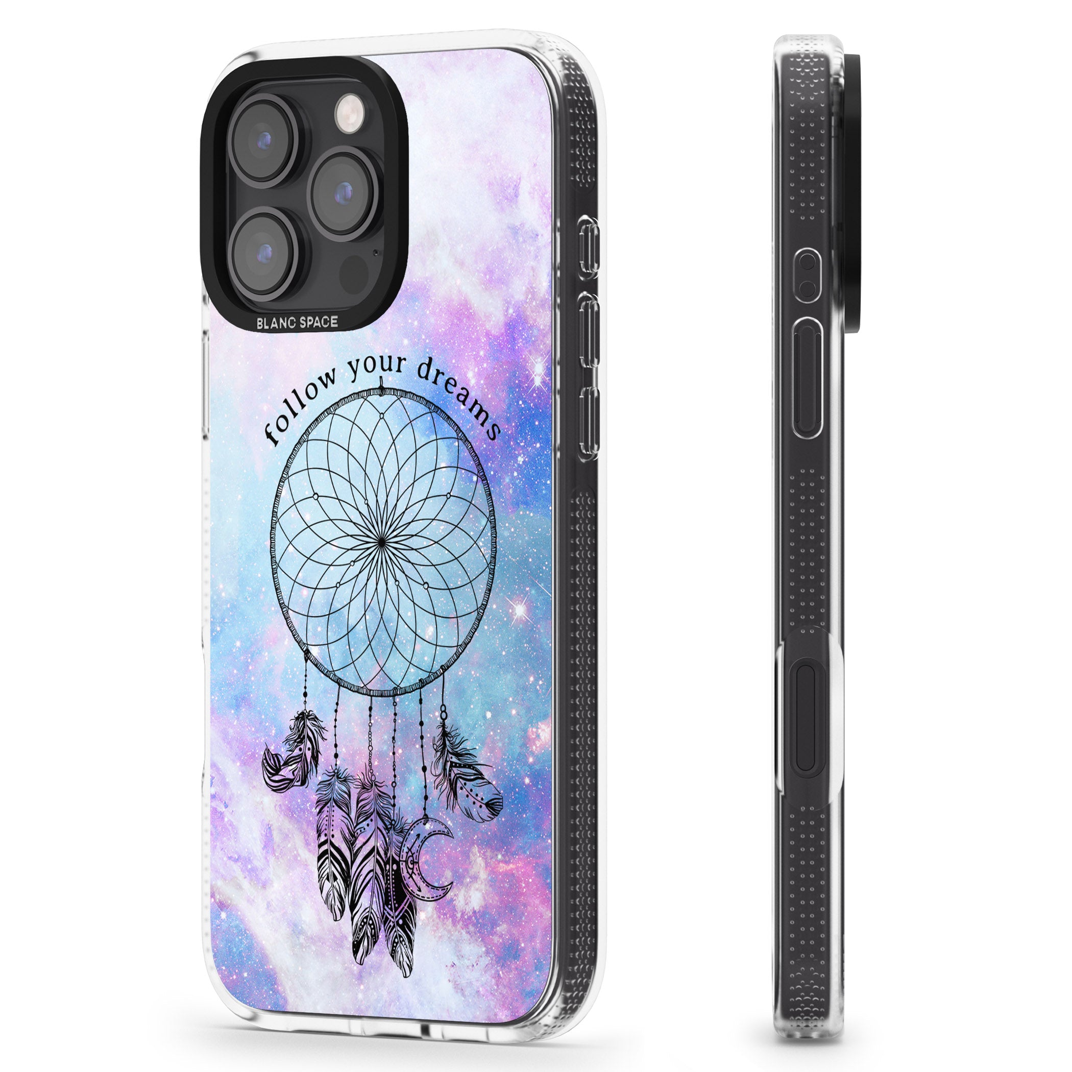Simple Galaxy Pattern Dreamcatcher iPhone 16 Pro Max / 16 Pro Clear Case Impact Air - Blanc Space