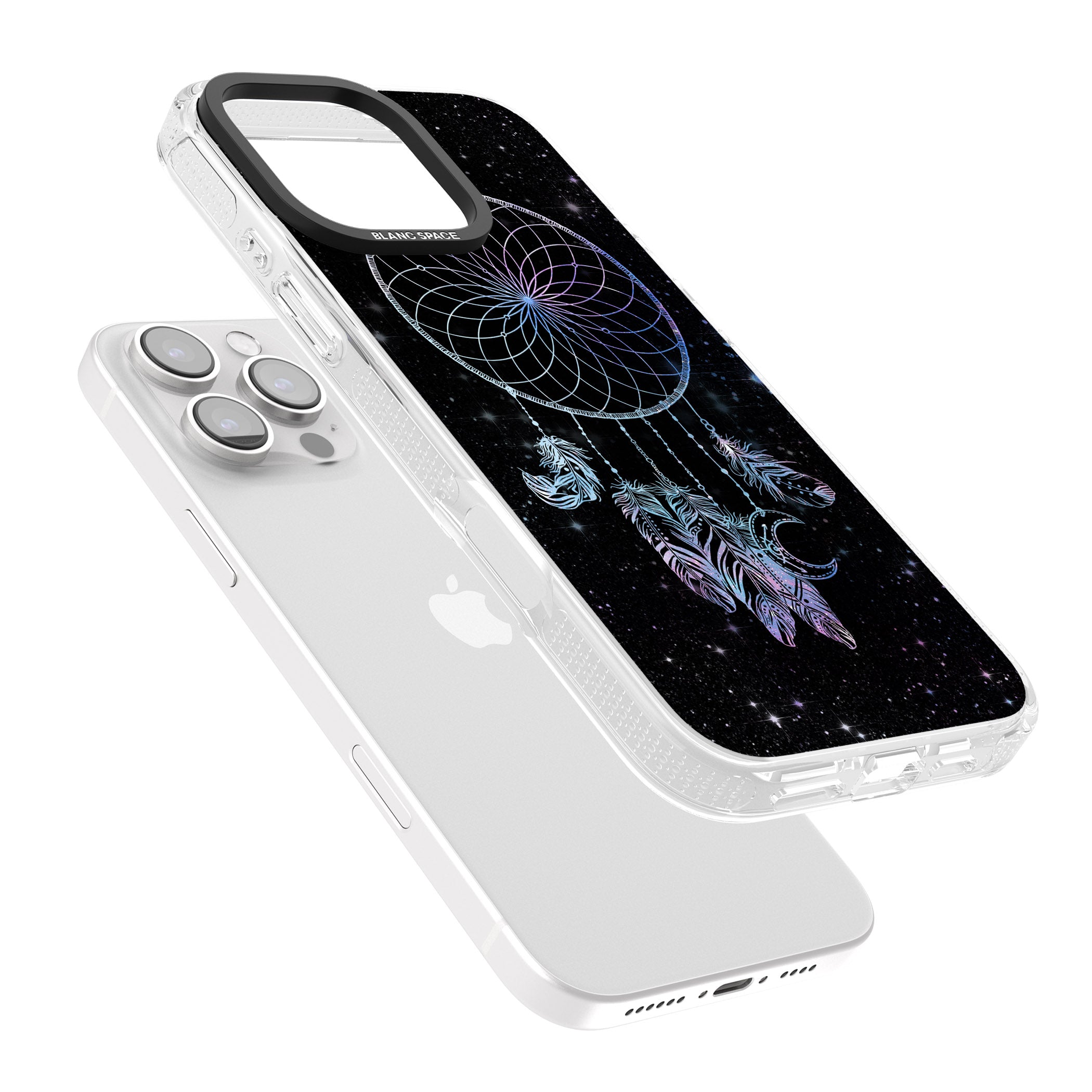 Dreamcatcher Space Stars Galaxy Print iPhone 16 Pro Max / 16 Pro Clear Case Impact Air - Blanc Space
