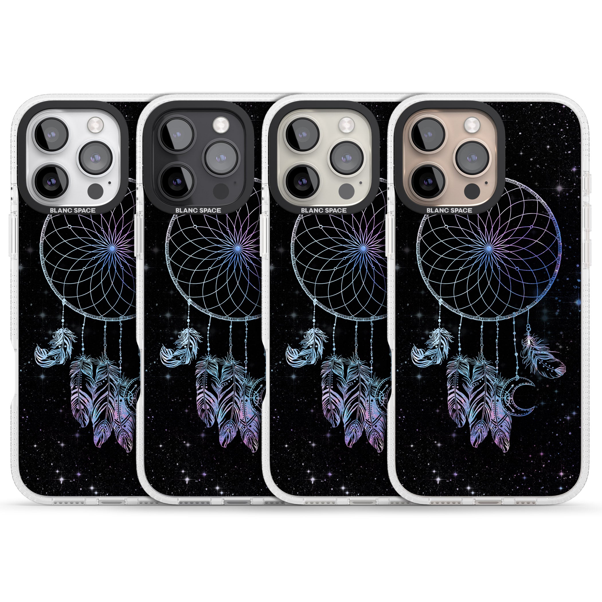 Dreamcatcher Space Stars Galaxy Print iPhone 16 Pro Max / 16 Pro Clear Case Impact Air - Blanc Space