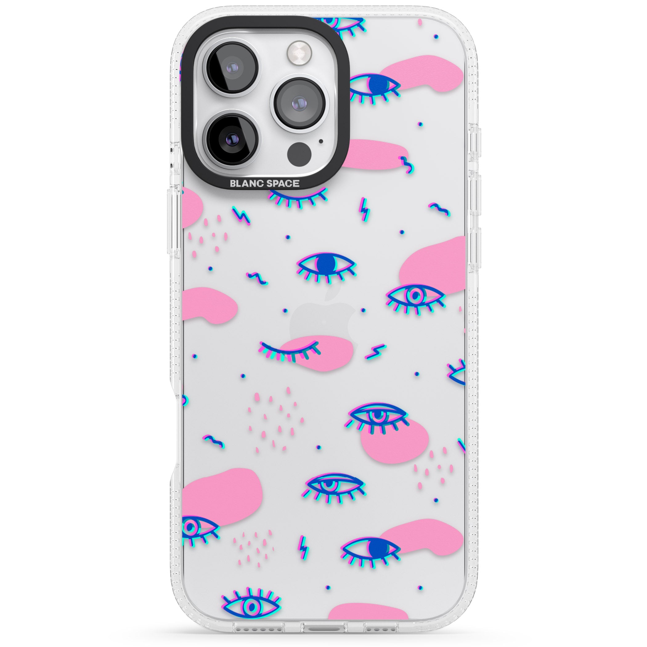 Pink Eye Blotches iPhone 16 Pro Max / 16 Pro Clear Case Impact Air - Blanc Space