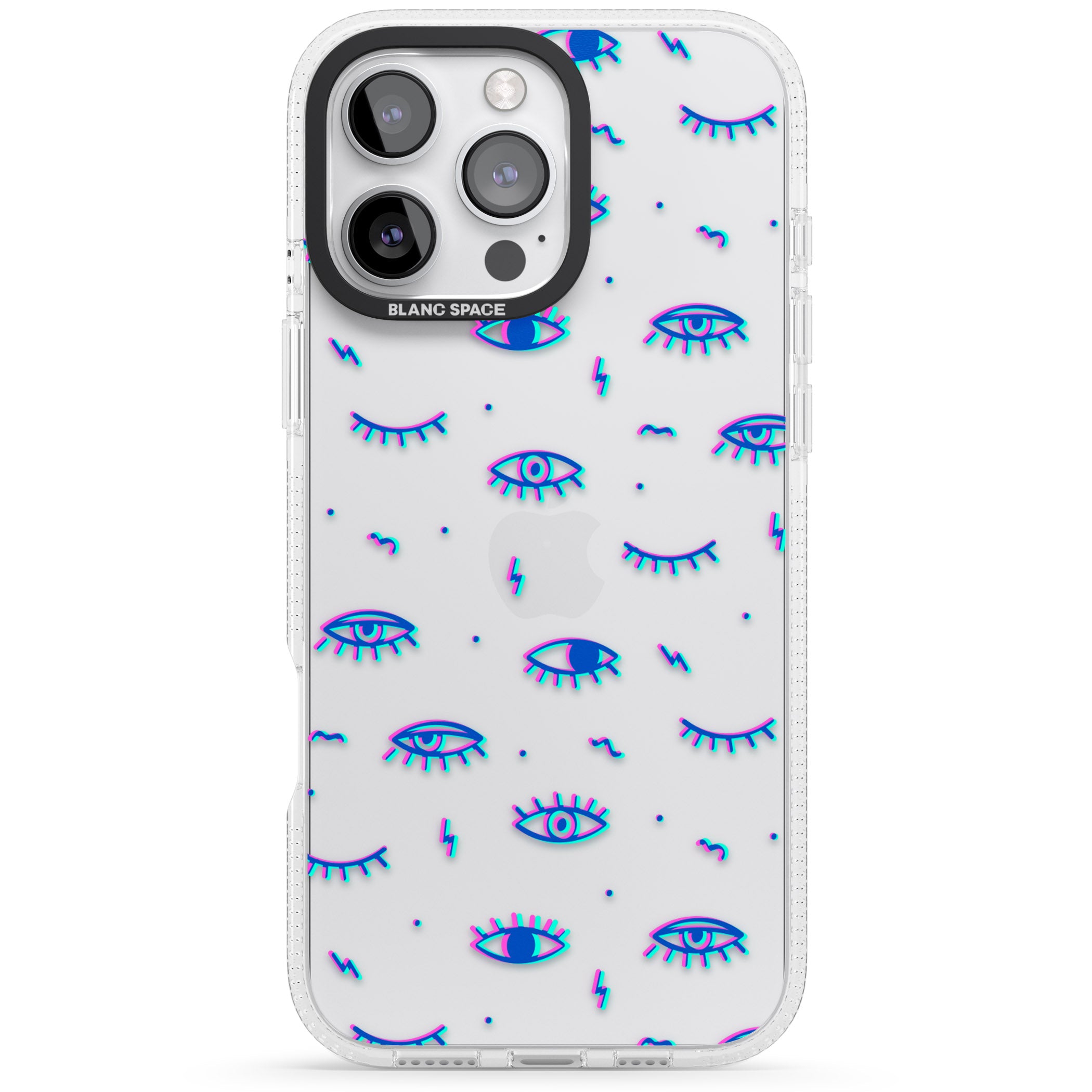 Duotone Psychedelic Eyes iPhone 16 Pro Max / 16 Pro Clear Case Impact Air - Blanc Space