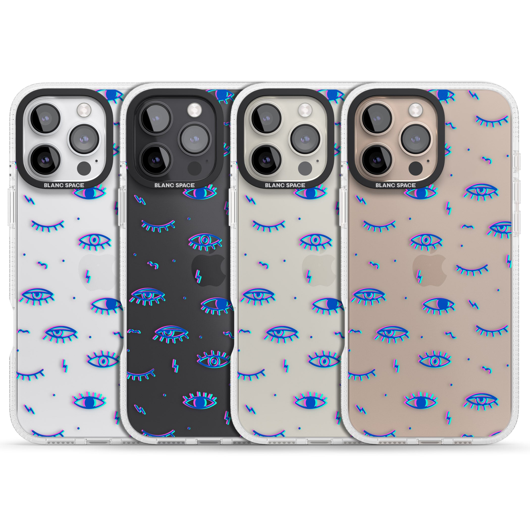 Duotone Psychedelic Eyes iPhone 16 Pro Max / 16 Pro Clear Case Impact Air - Blanc Space