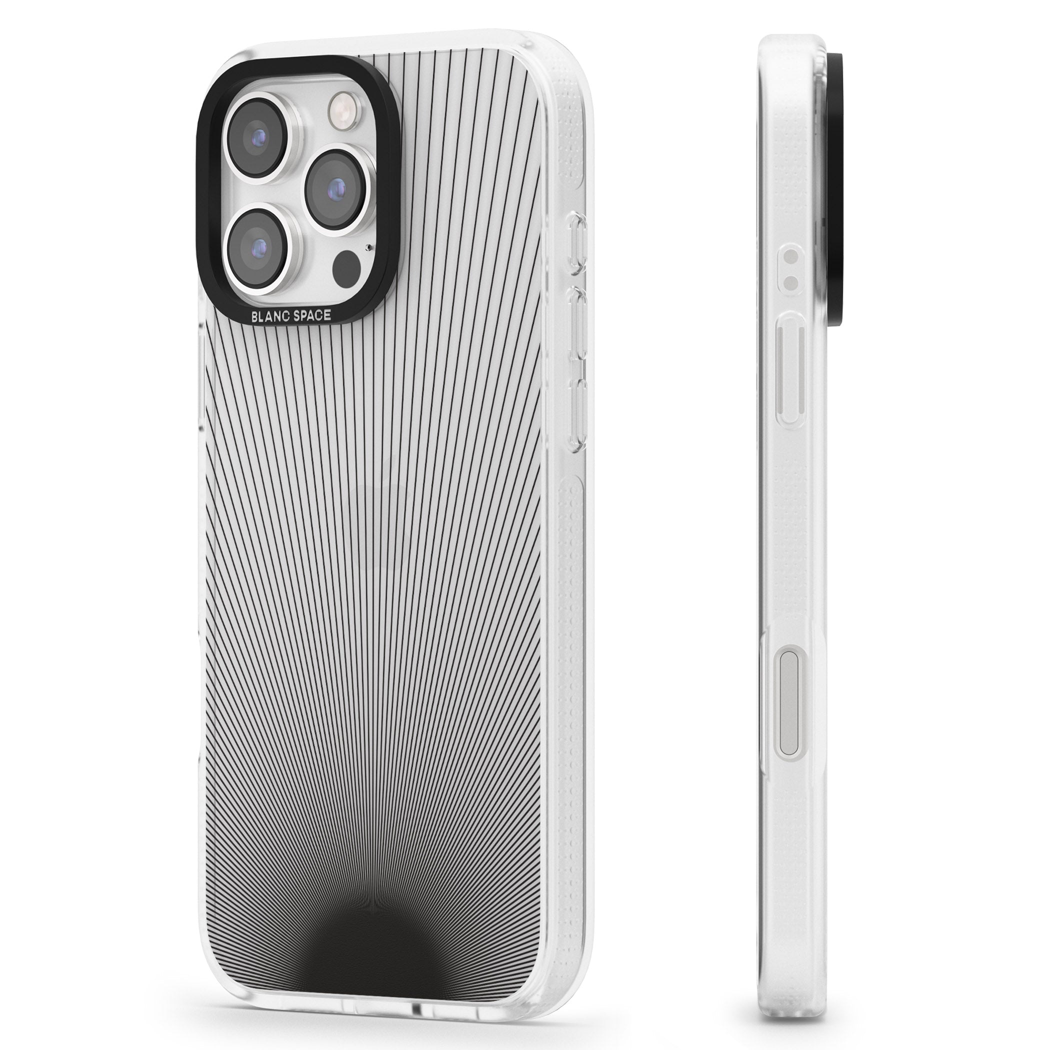 Abstract Lines: Sunset iPhone 16 Pro Max / 16 Pro Clear Case Impact Air - Blanc Space