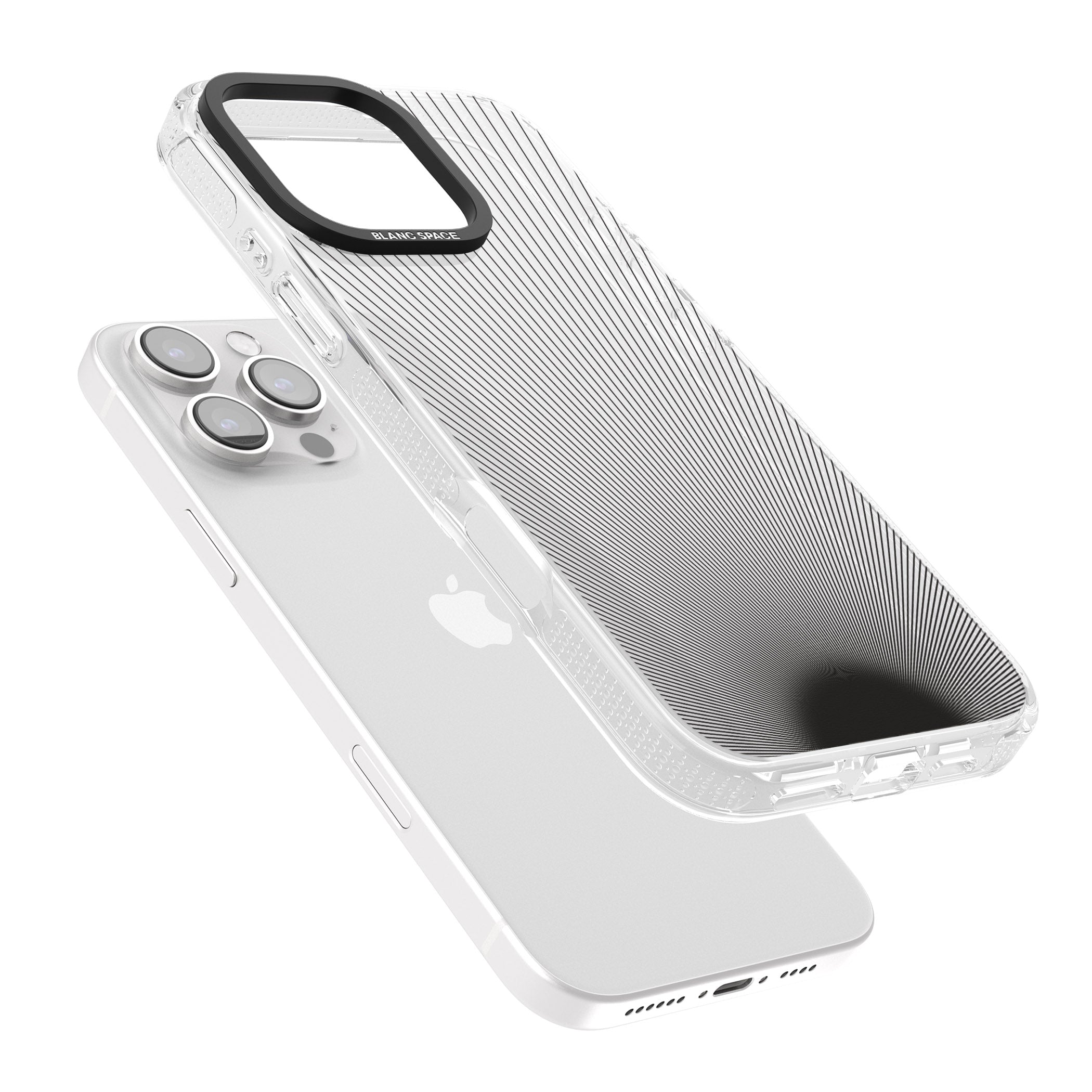 Abstract Lines: Sunset iPhone 16 Pro Max / 16 Pro Clear Case Impact Air - Blanc Space