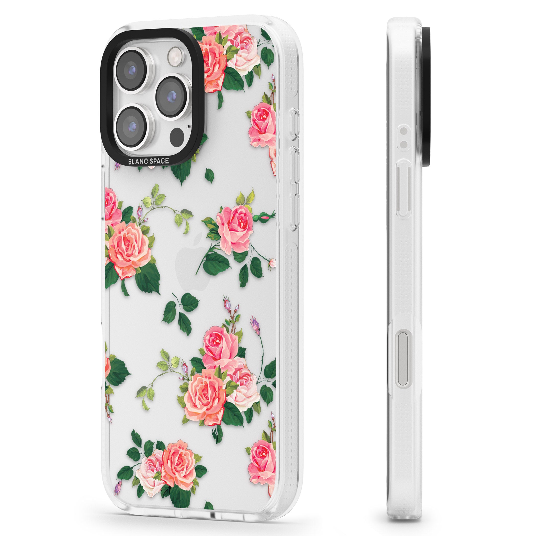 Pink Roses iPhone 16 Pro Max / 16 Pro Clear Case Impact Air - Blanc Space