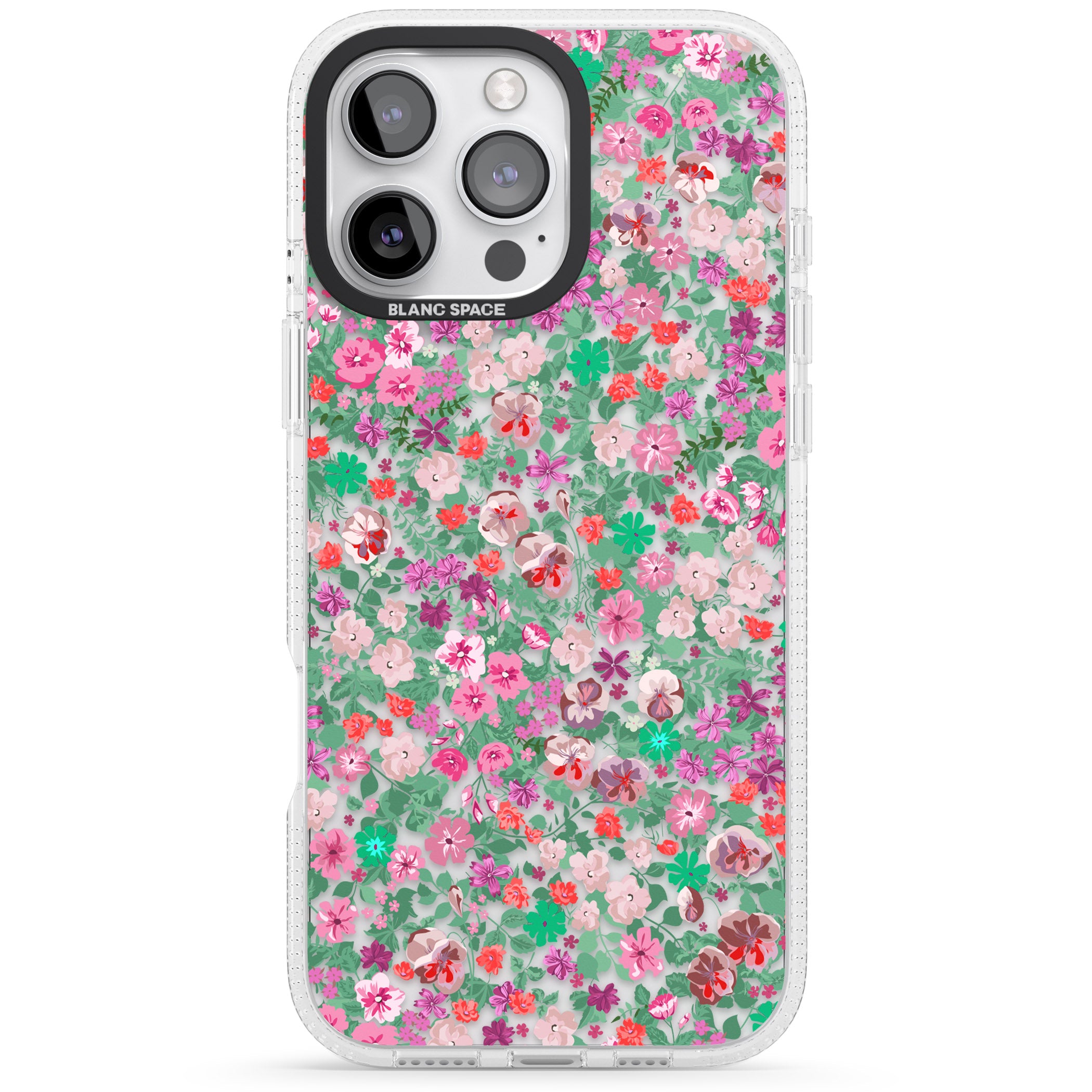 Florentine Meadow iPhone 16 Pro Max / 16 Pro Clear Case Impact Air - Blanc Space