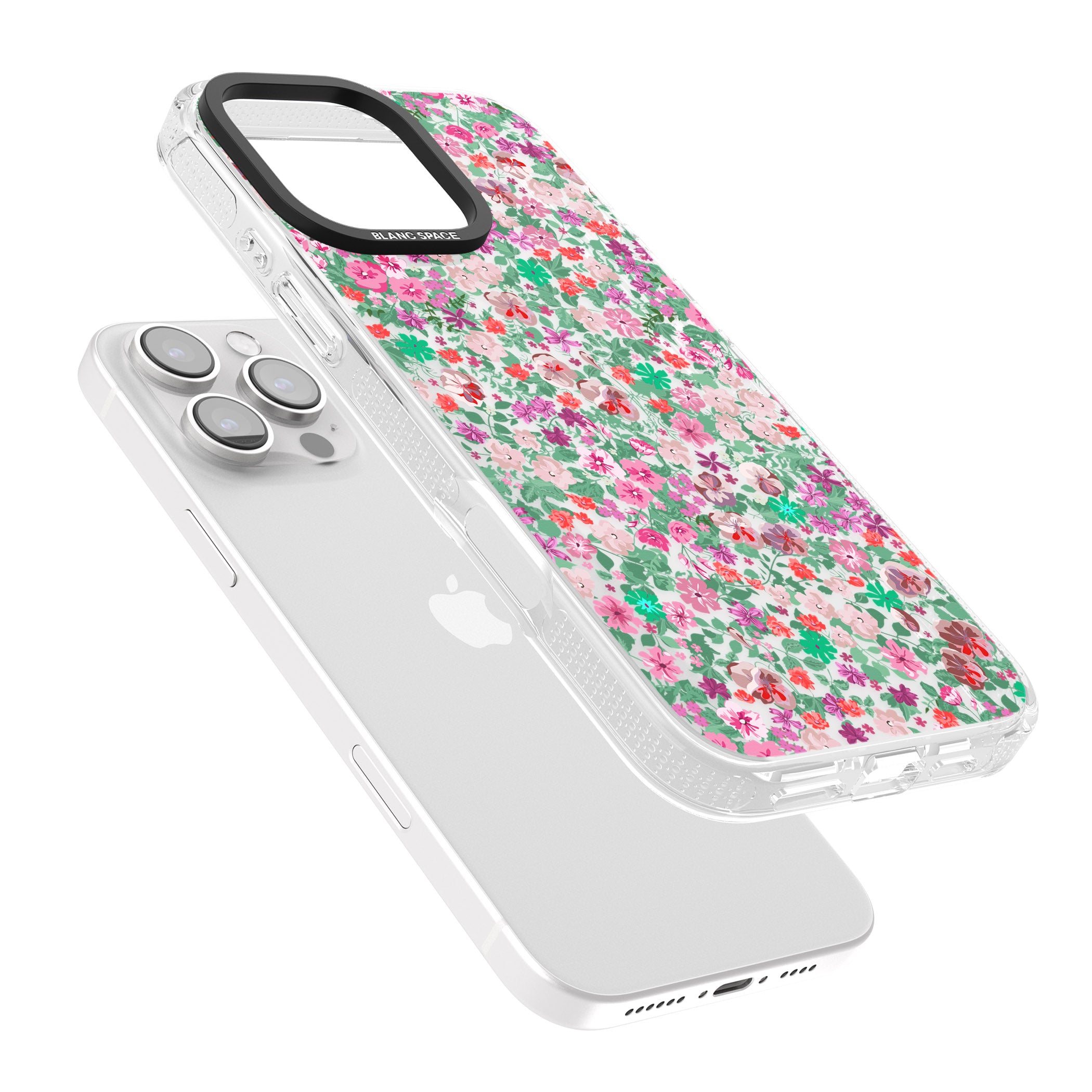 Florentine Meadow iPhone 16 Pro Max / 16 Pro Clear Case Impact Air - Blanc Space