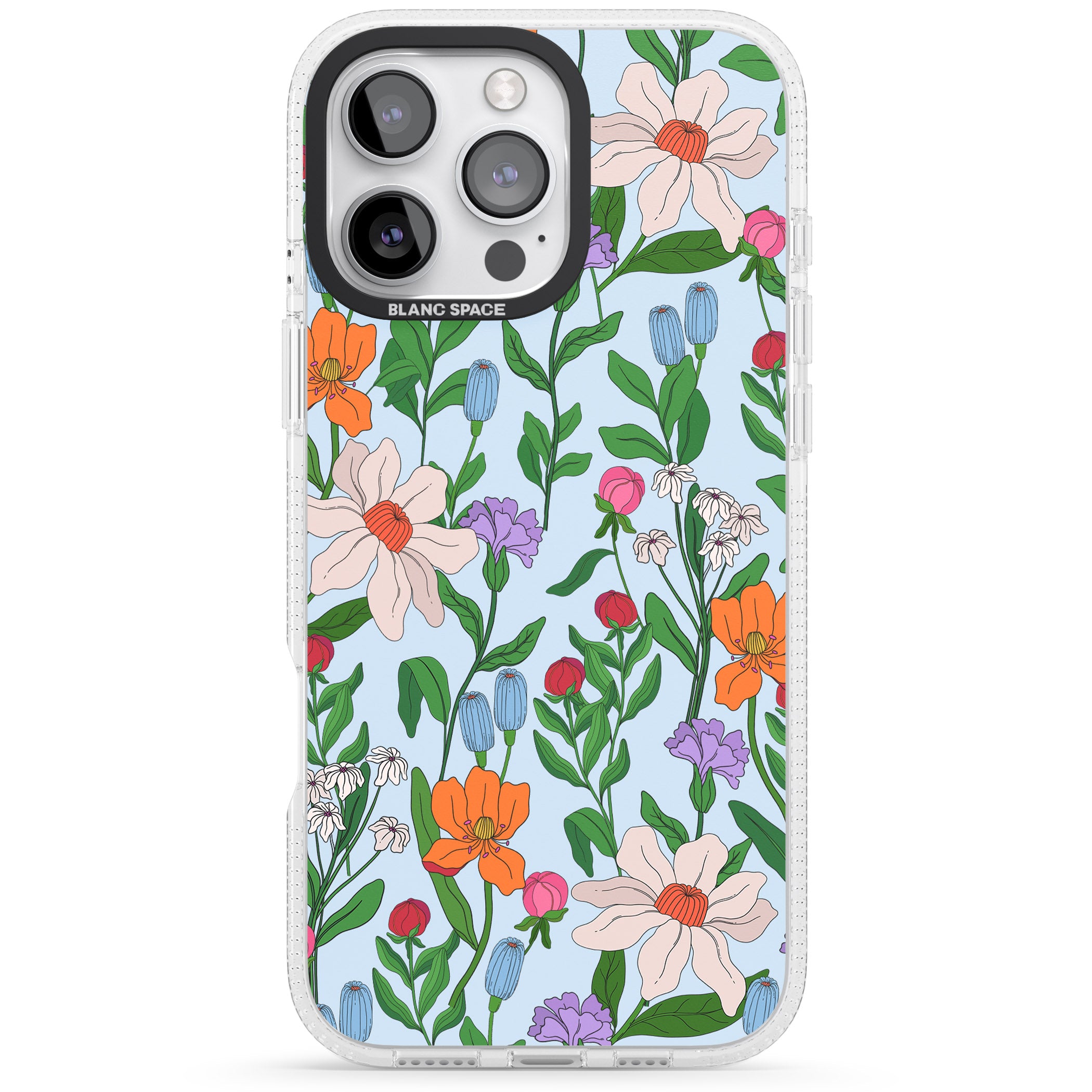 Full Bloom - Background iPhone 16 Pro Max / 16 Pro Clear Case Impact Air - Blanc Space