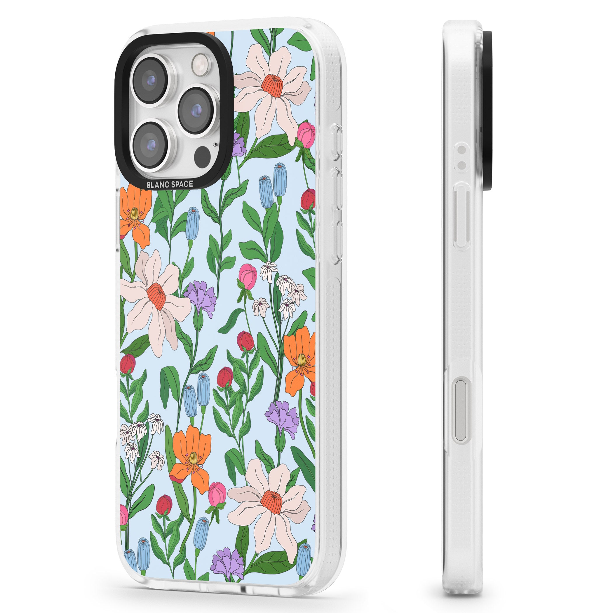 Full Bloom - Background iPhone 16 Pro Max / 16 Pro Clear Case Impact Air - Blanc Space