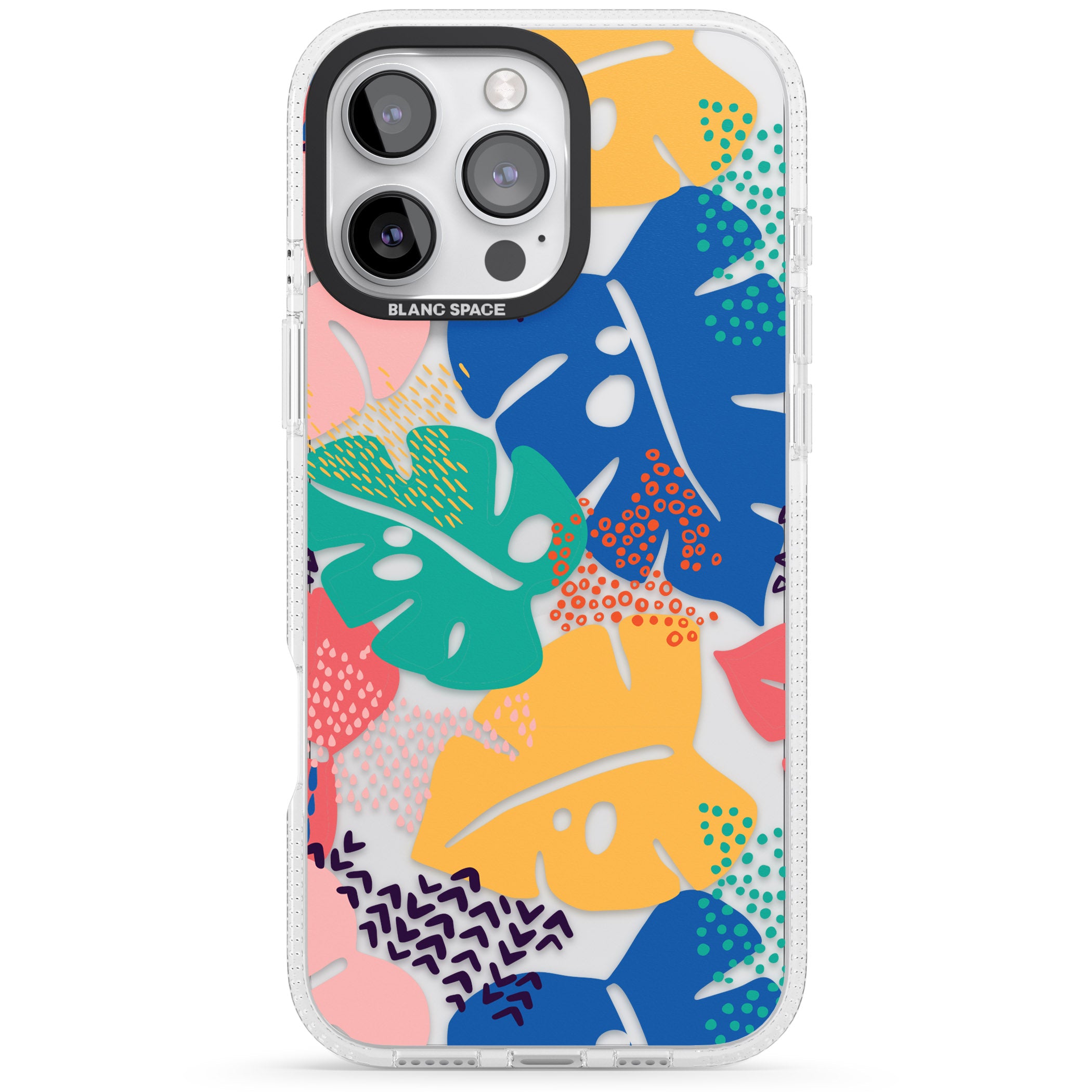 VIbrant Leaves iPhone 16 Pro Max / 16 Pro Clear Case Impact Air - Blanc Space