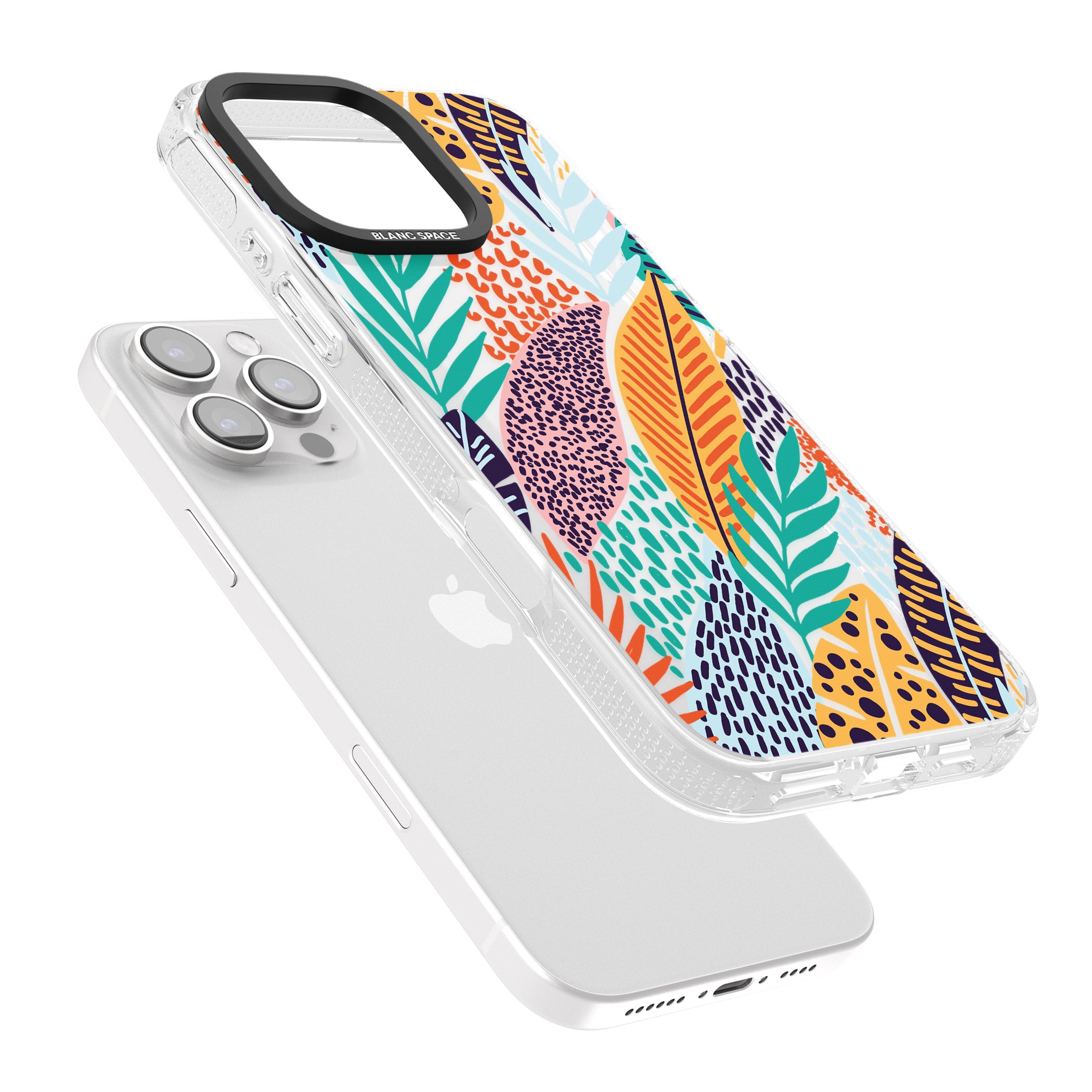 Colourful Leaves Mixture iPhone 16 Pro Max / 16 Pro Clear Case Impact Air - Blanc Space