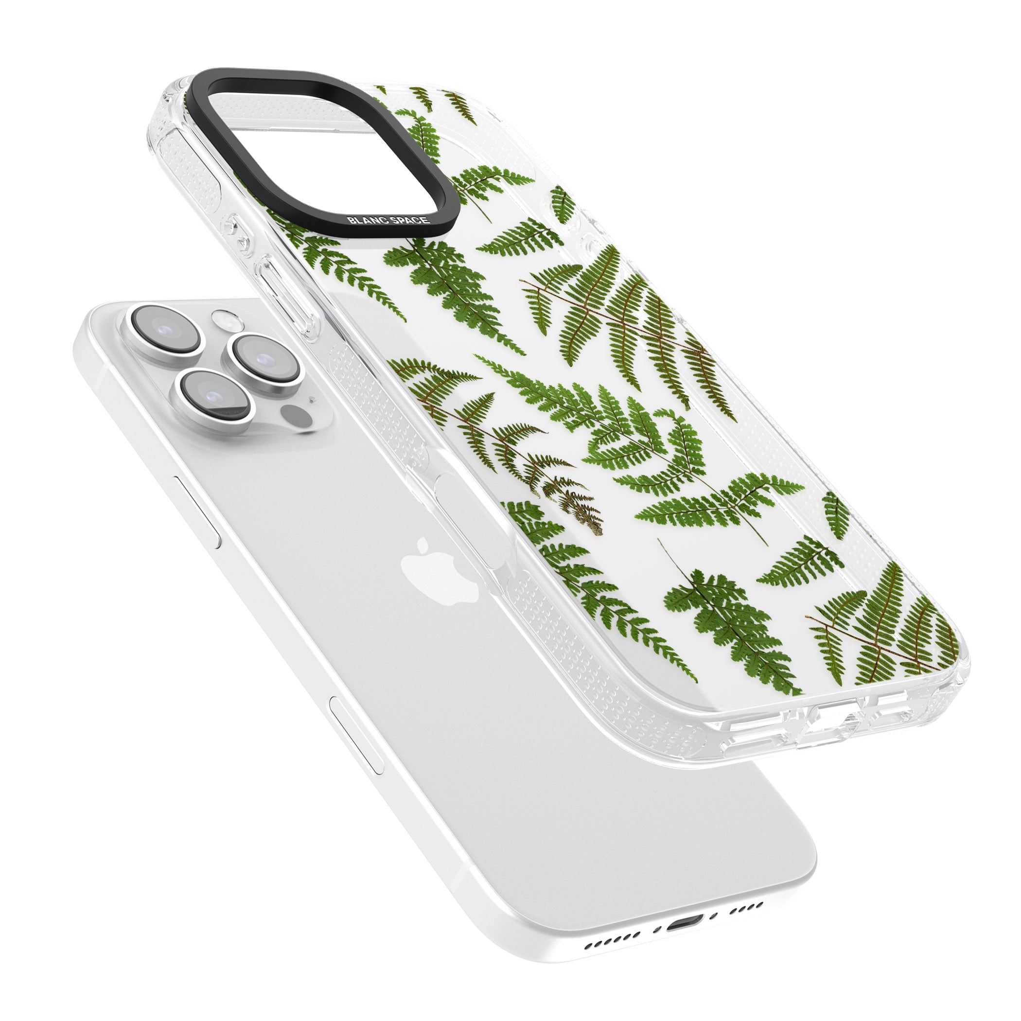 Leafy Ferns iPhone 16 Pro Max / 16 Pro Clear Case Impact Air - Blanc Space