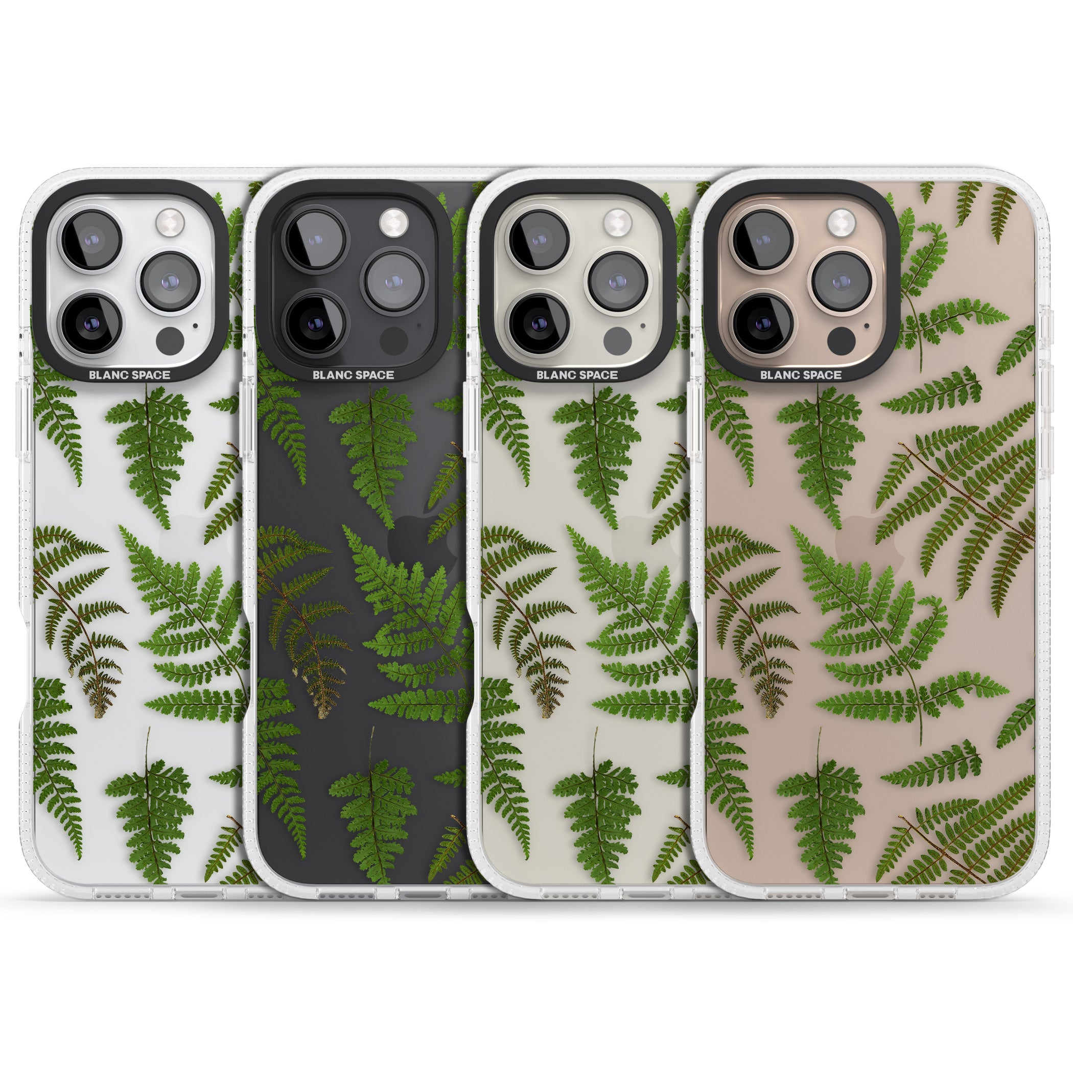 Leafy Ferns iPhone 16 Pro Max / 16 Pro Clear Case Impact Air - Blanc Space